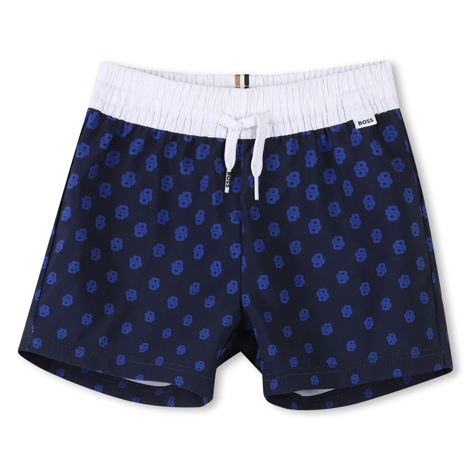 Navy Pattern Swim Shorts