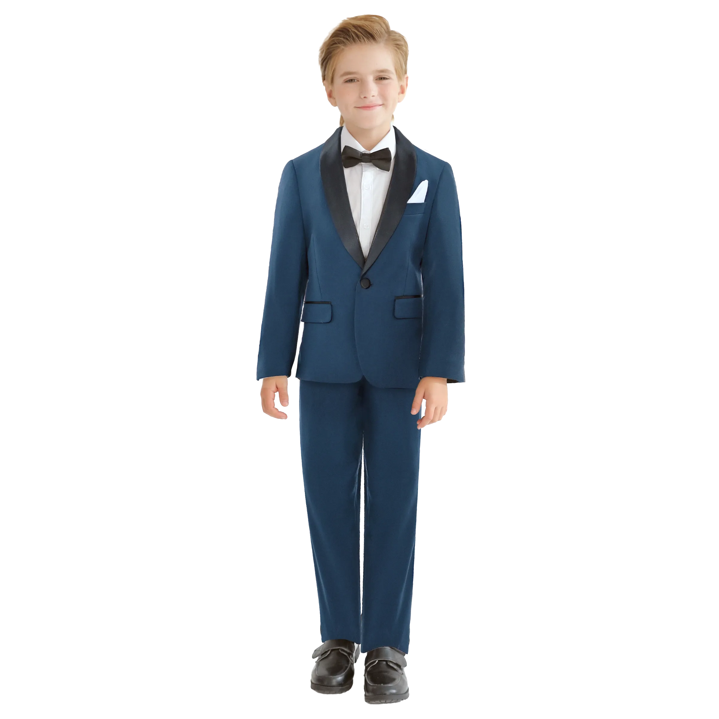 Navy Shawl Lapel Wool Suit