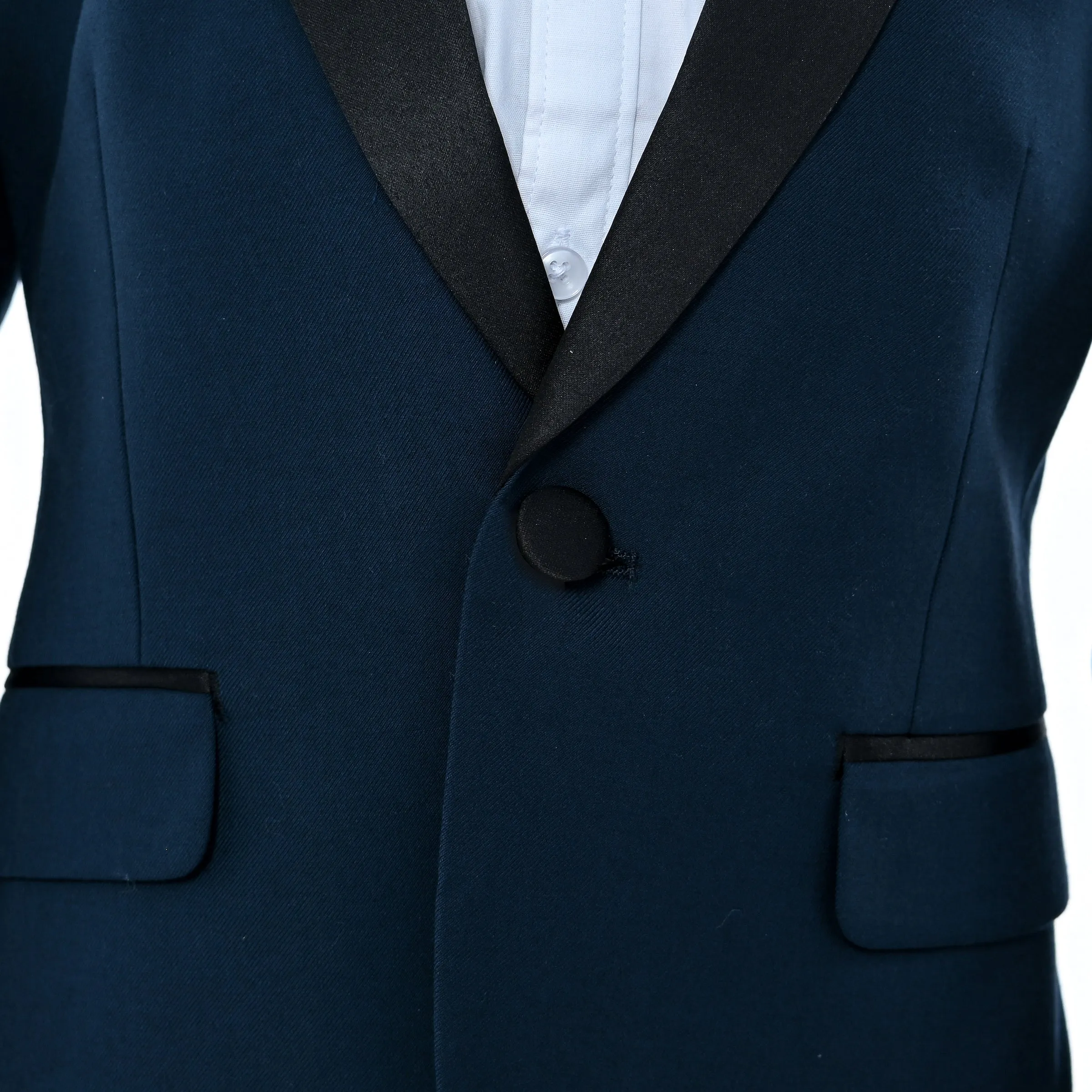 Navy Shawl Lapel Wool Suit