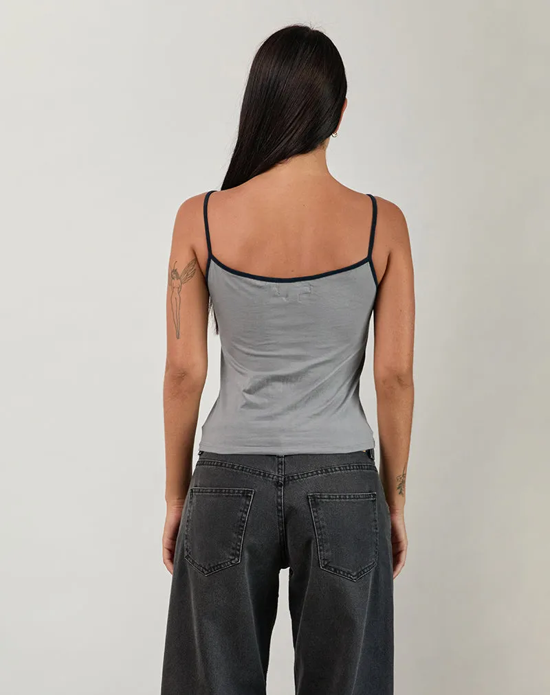 Nilaso Vest Top in Grey with Tapshoe Binding