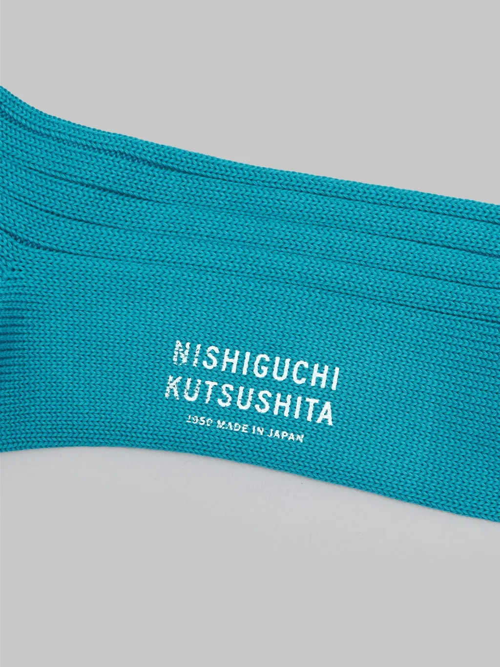 Nishiguchi Kutsushita Egyptian Cotton Ribbed Socks Aquarium Blue