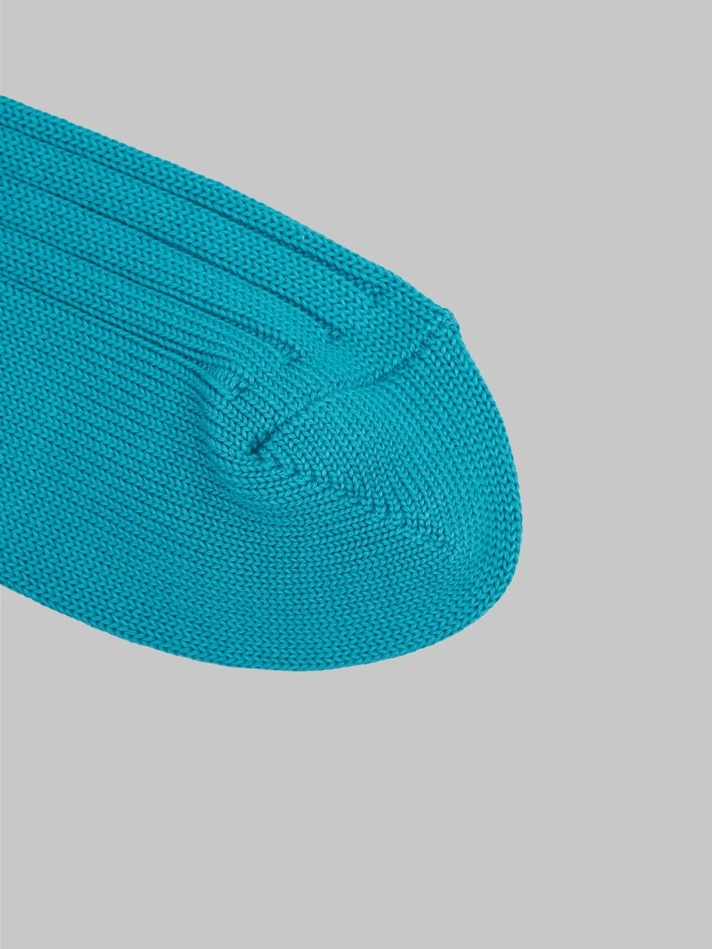 Nishiguchi Kutsushita Egyptian Cotton Ribbed Socks Aquarium Blue