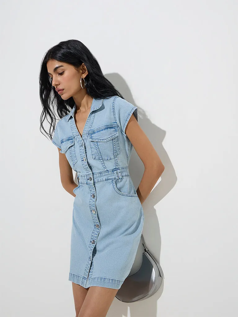 Nuon Blue Bodycon Denim Dress