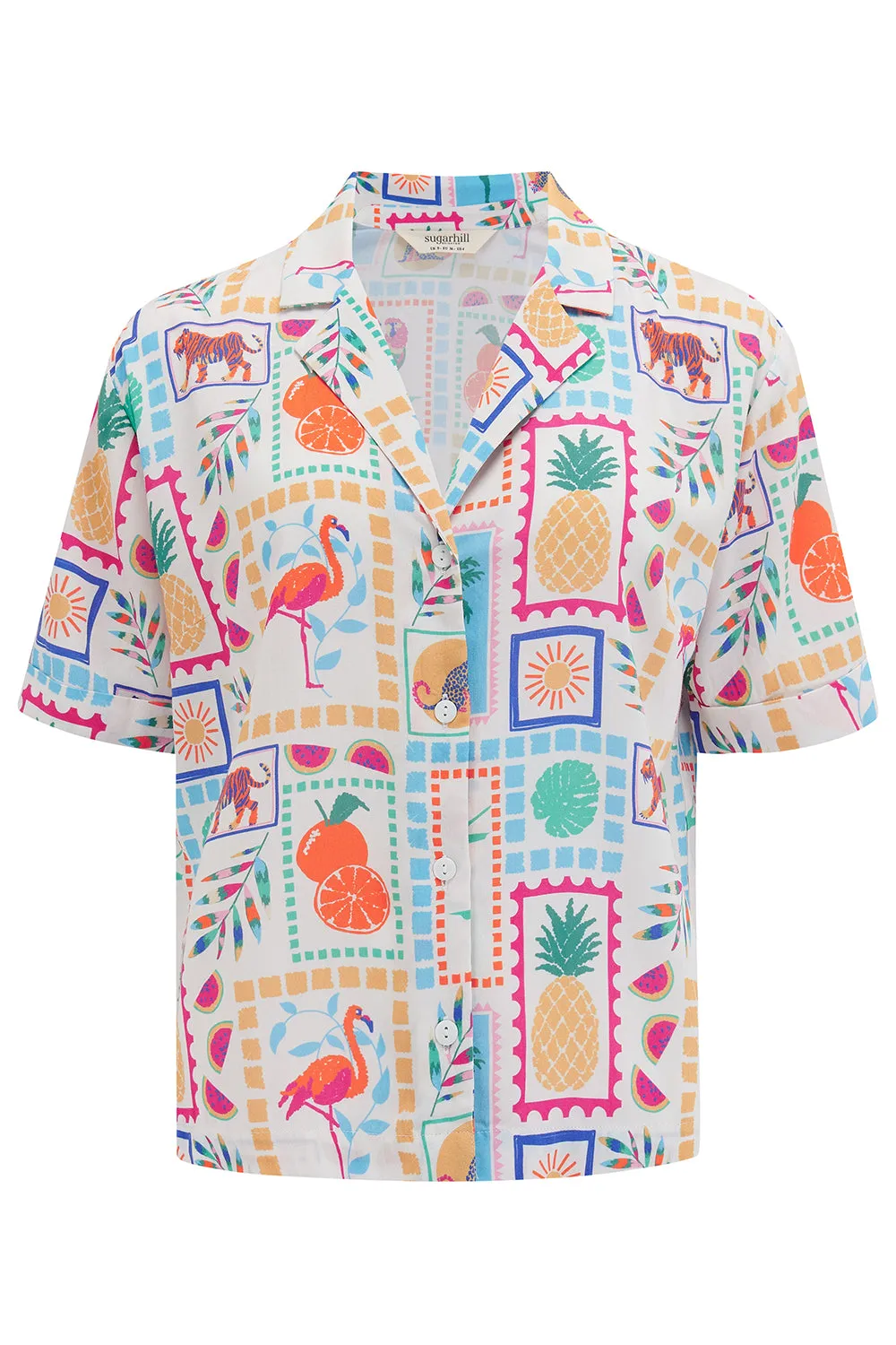 Odele Shirt - Off-White. Jungle Tile