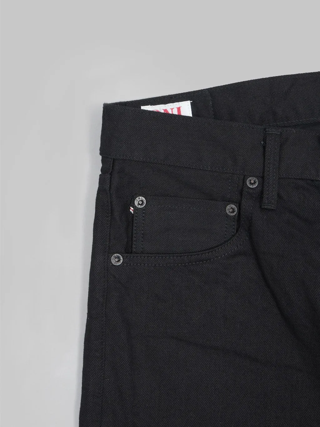 ONI Denim 566-13BK Jet Black Denim 13oz Semi-Tight Straight Jeans