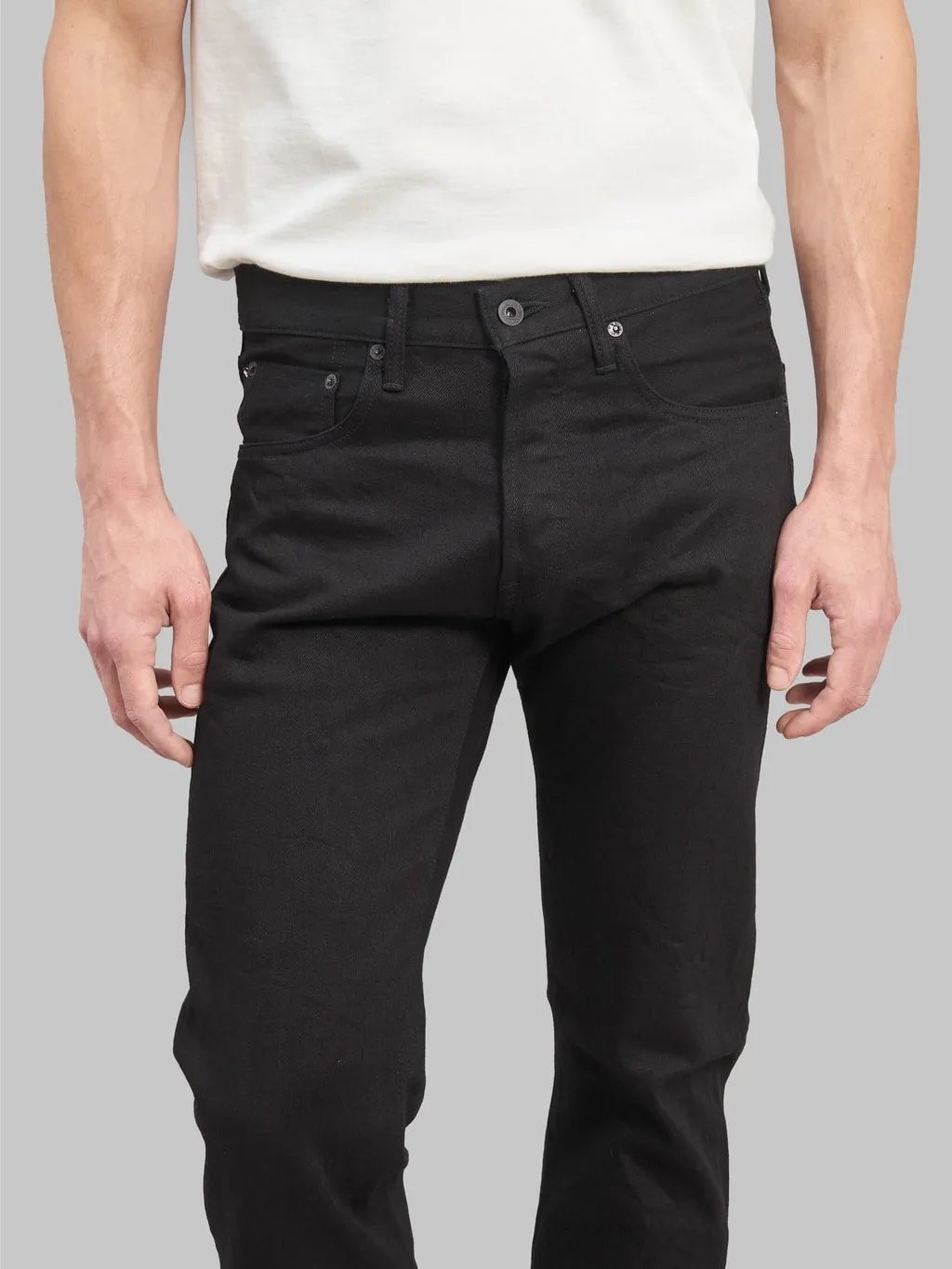 ONI Denim 566-13BK Jet Black Denim 13oz Semi-Tight Straight Jeans