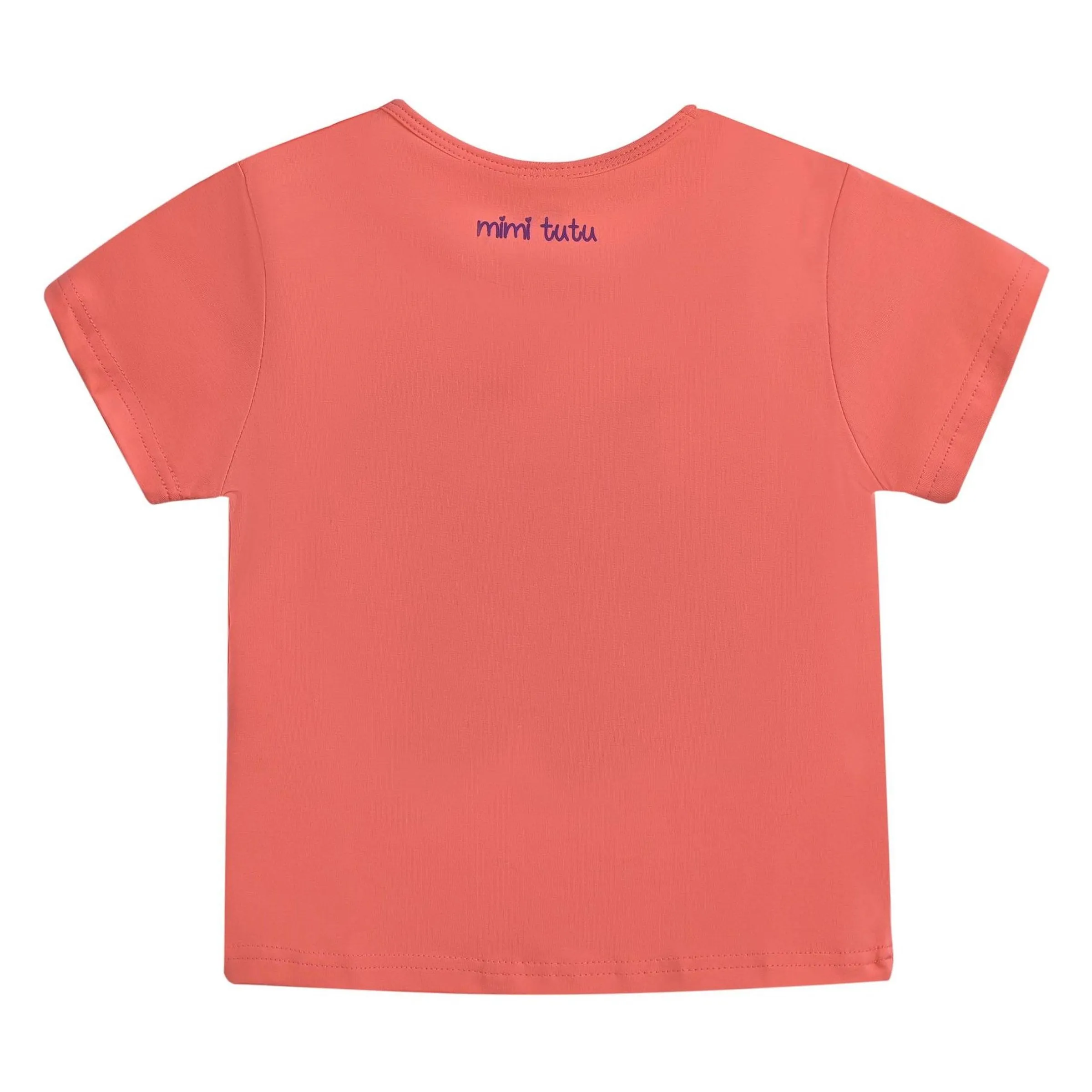 Orange Cat Applique T-Shirt