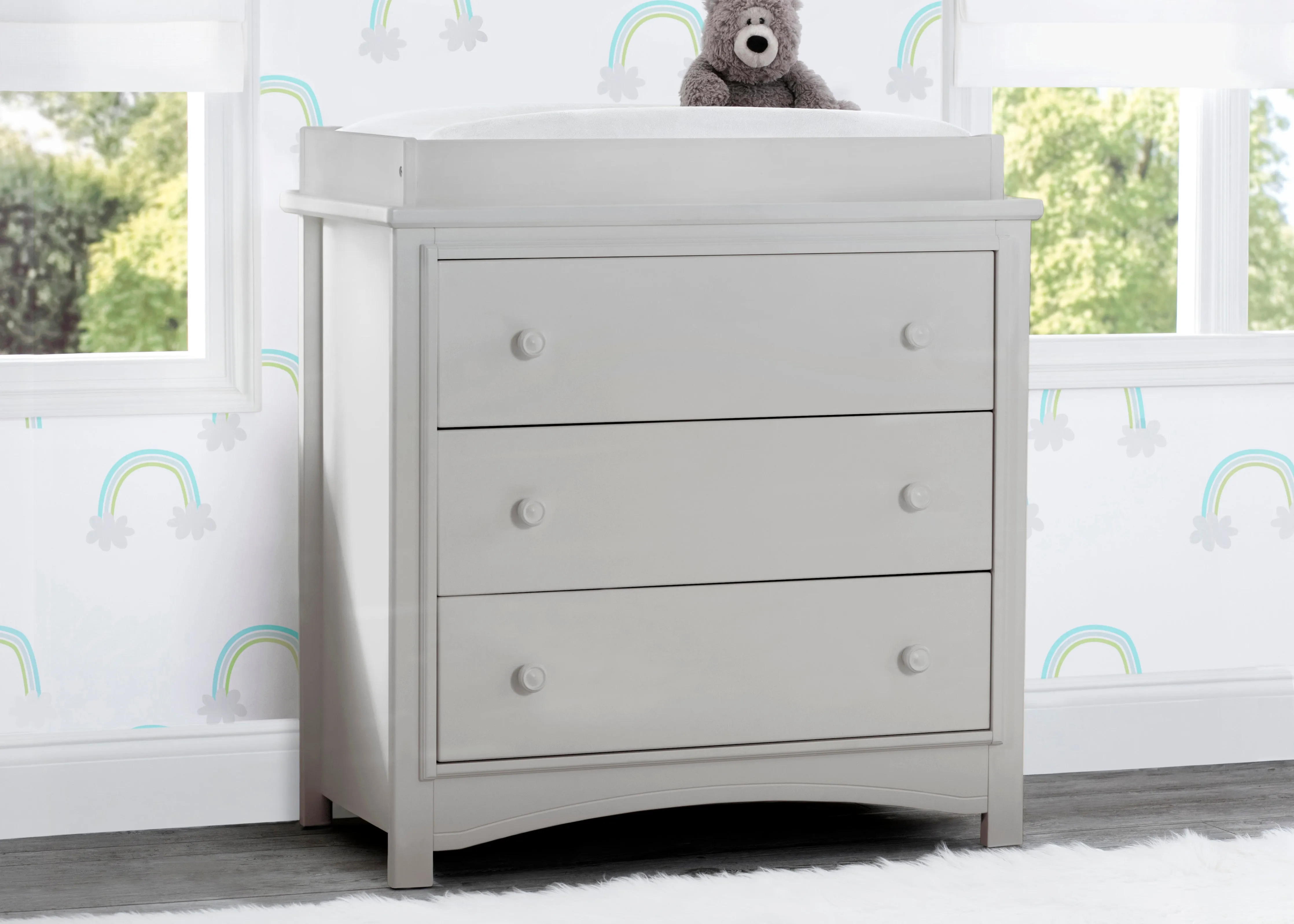 Perry 3 Drawer Dresser with Changing Top and Interlocking Drawers