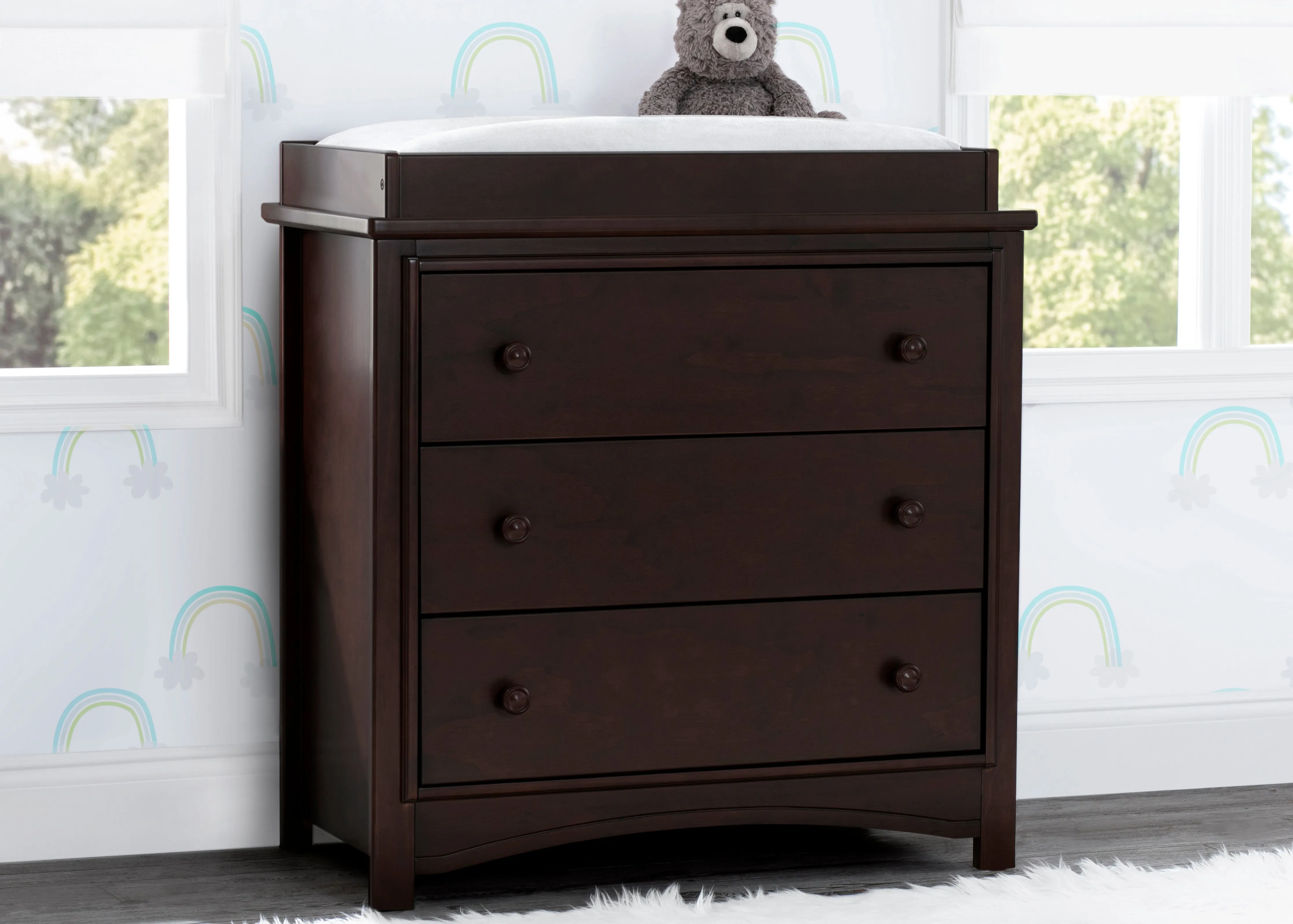 Perry 3 Drawer Dresser with Changing Top and Interlocking Drawers