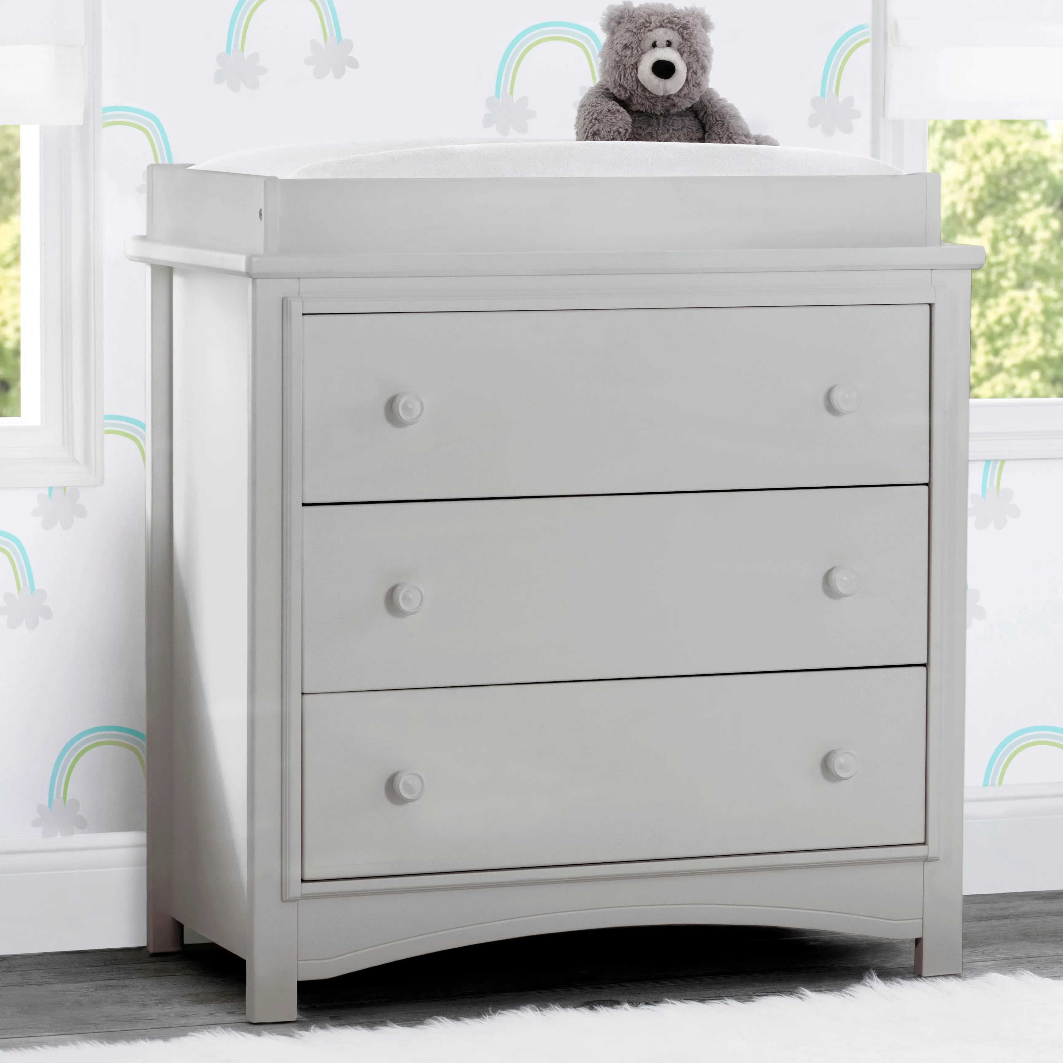 Perry 3 Drawer Dresser with Changing Top and Interlocking Drawers