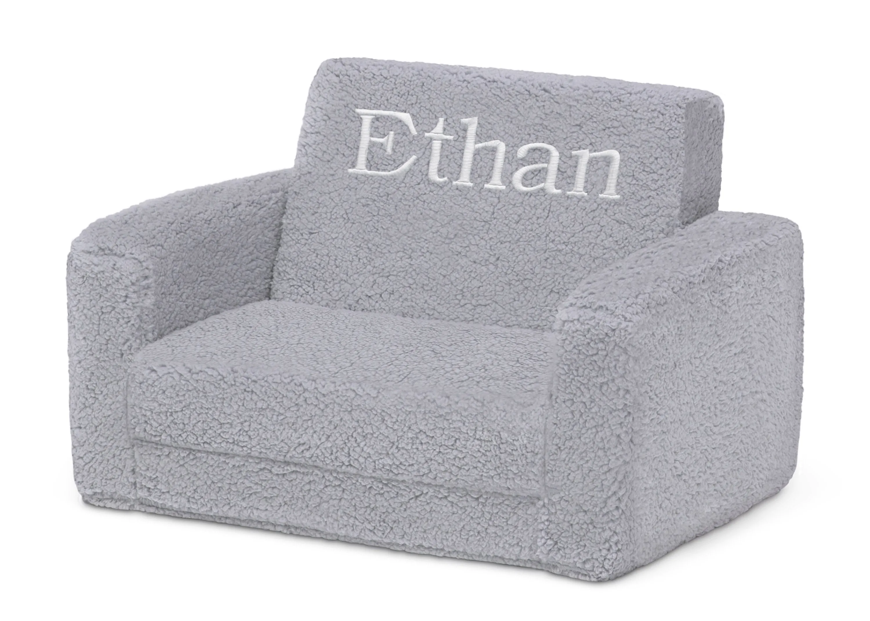 Personalized Cozee Flip-Out Sherpa 2-in-1 Convertible Chair to Lounger for Kids