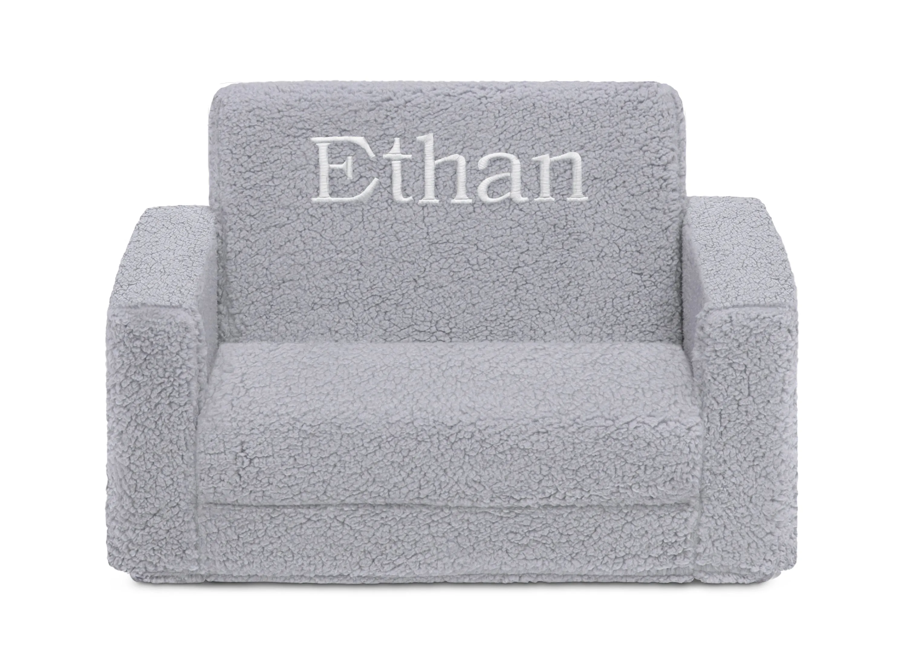 Personalized Cozee Flip-Out Sherpa 2-in-1 Convertible Chair to Lounger for Kids