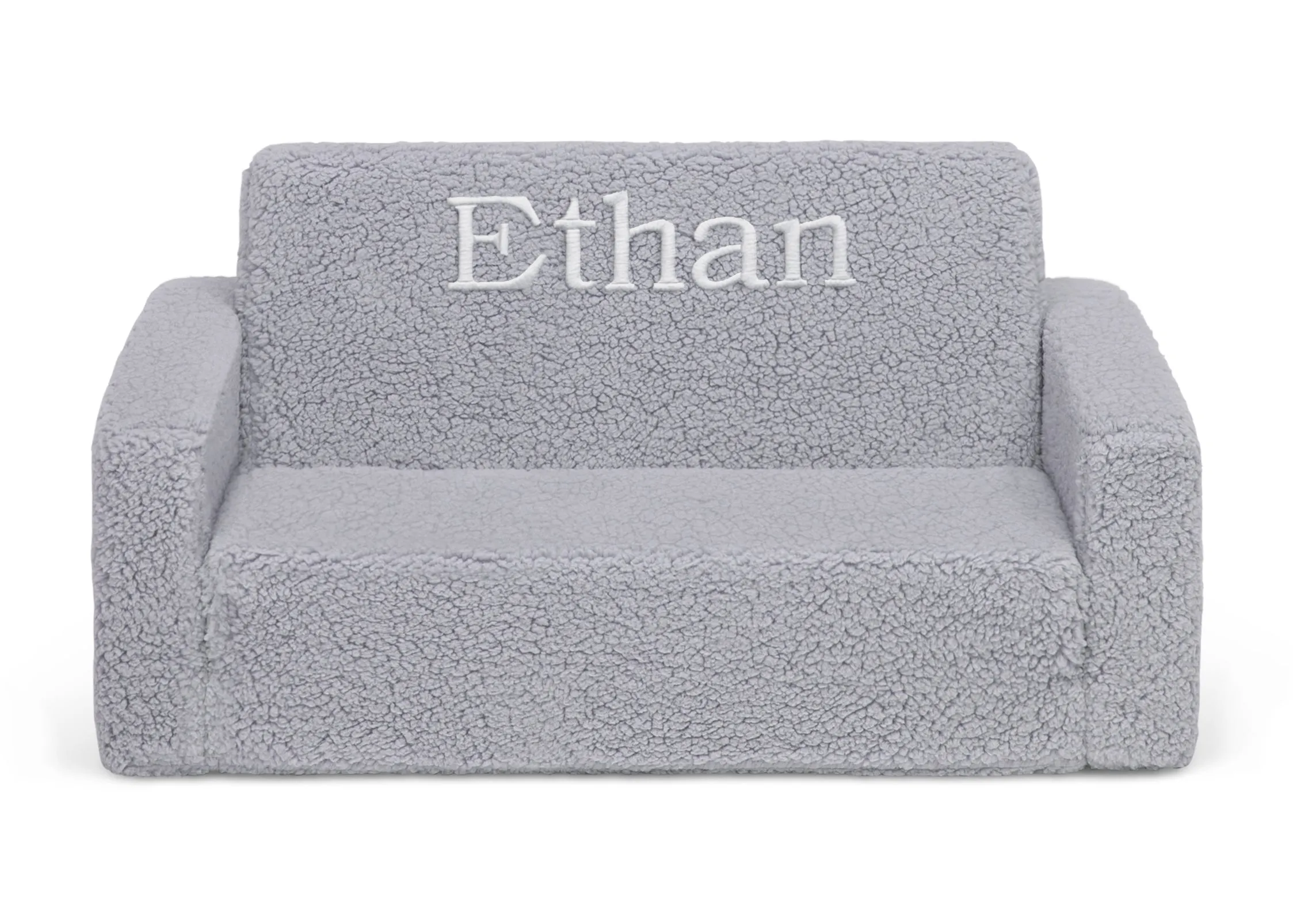 Personalized Cozee Flip-Out Sherpa 2-in-1 Convertible Sofa to Lounger for Kids