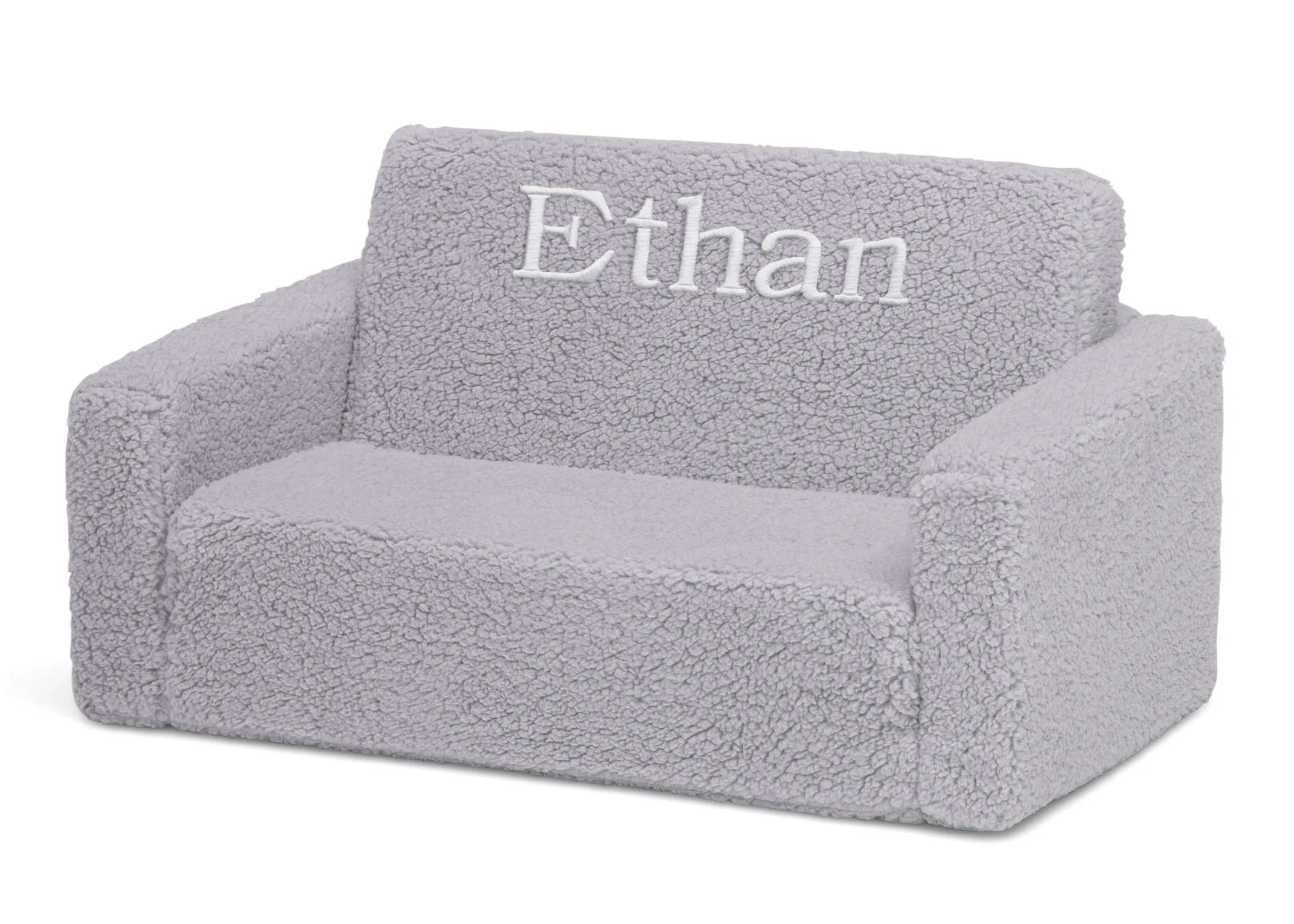 Personalized Cozee Flip-Out Sherpa 2-in-1 Convertible Sofa to Lounger for Kids