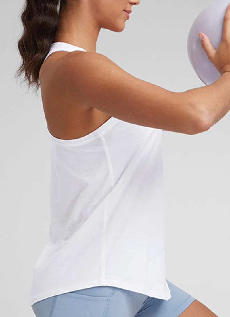 Pima Cotton Hip-Length Tank Racerback