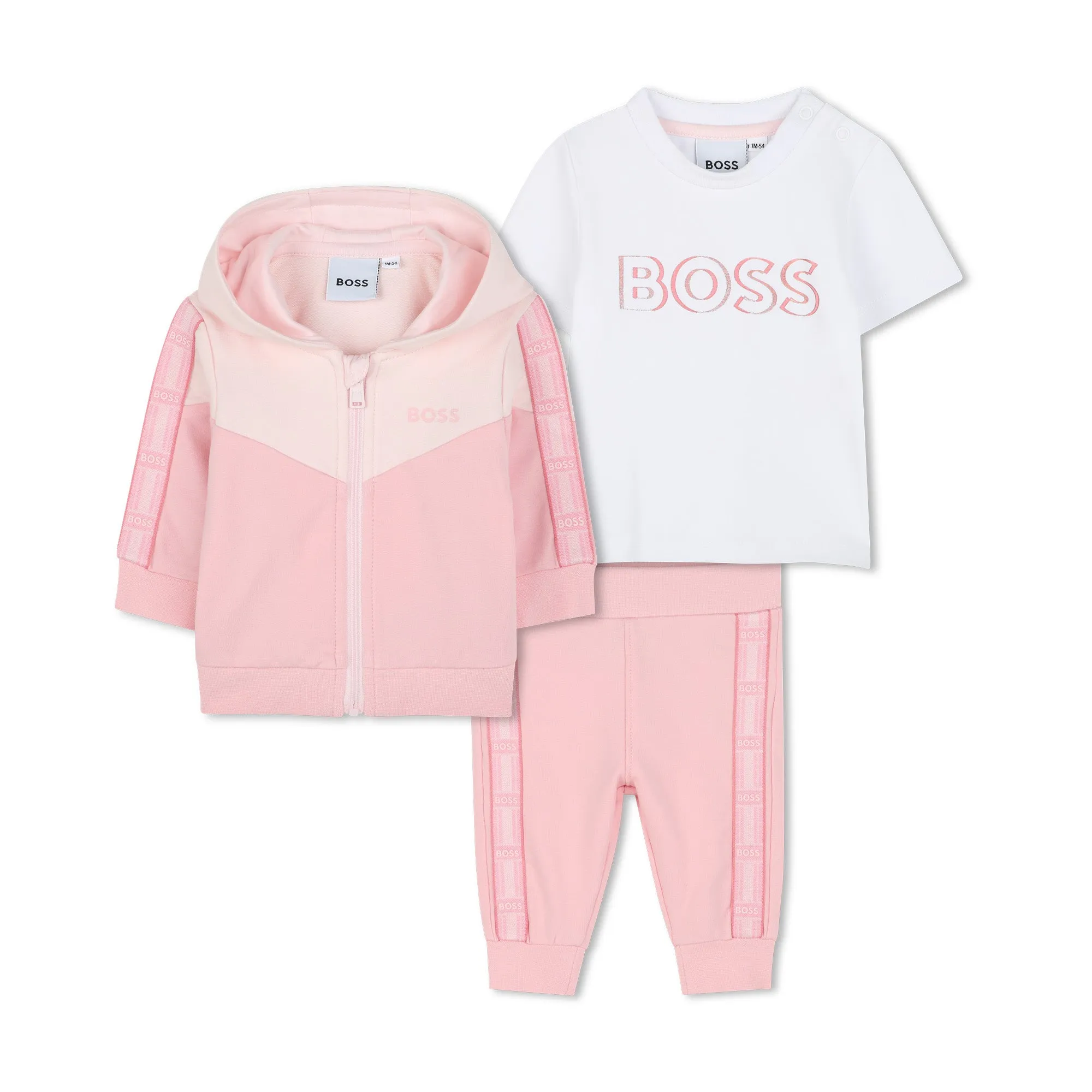 Pink 3 Piece Work-Out Outfit Set