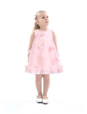 Pink Blooming Tulle Sleeveless Dress