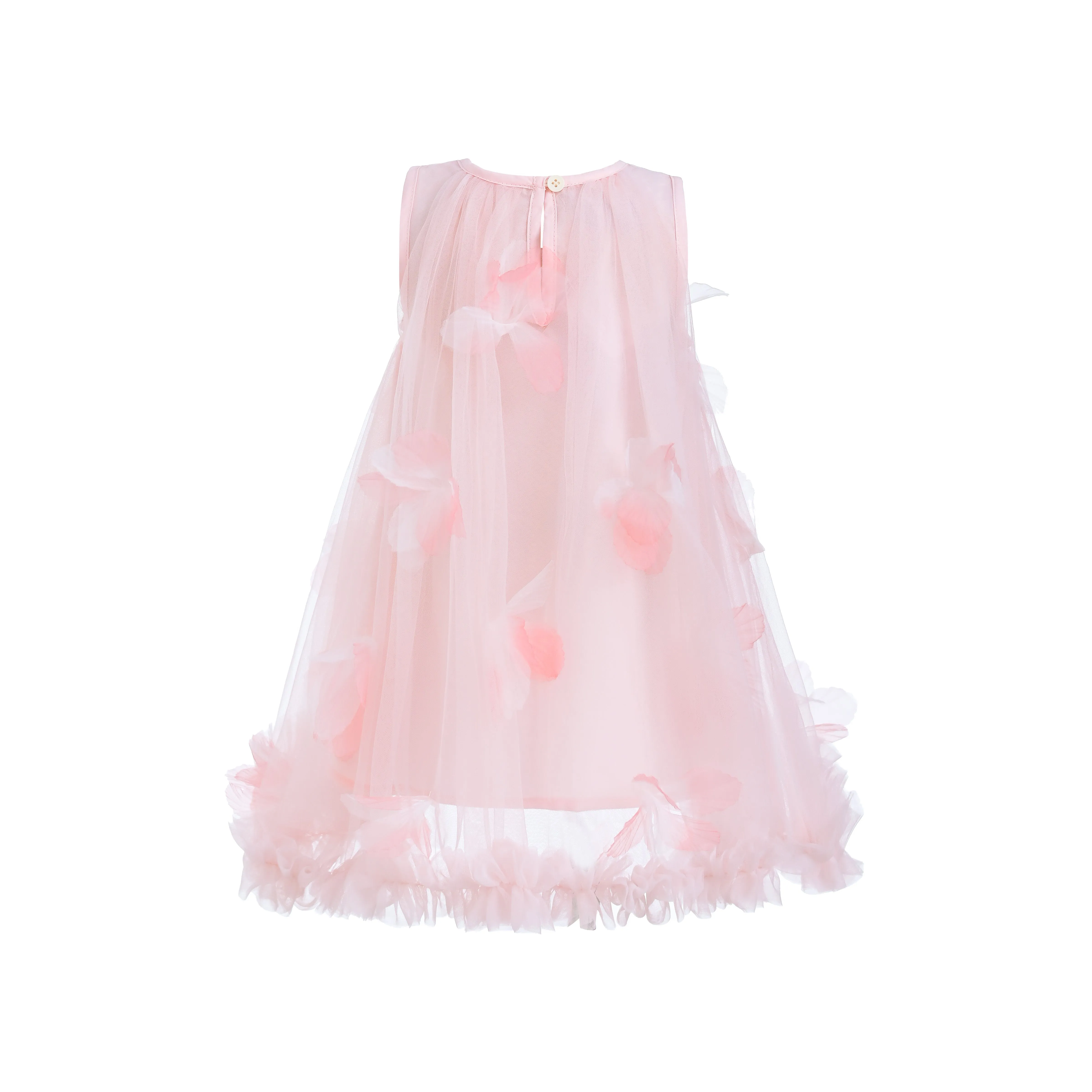 Pink Blooming Tulle Sleeveless Dress