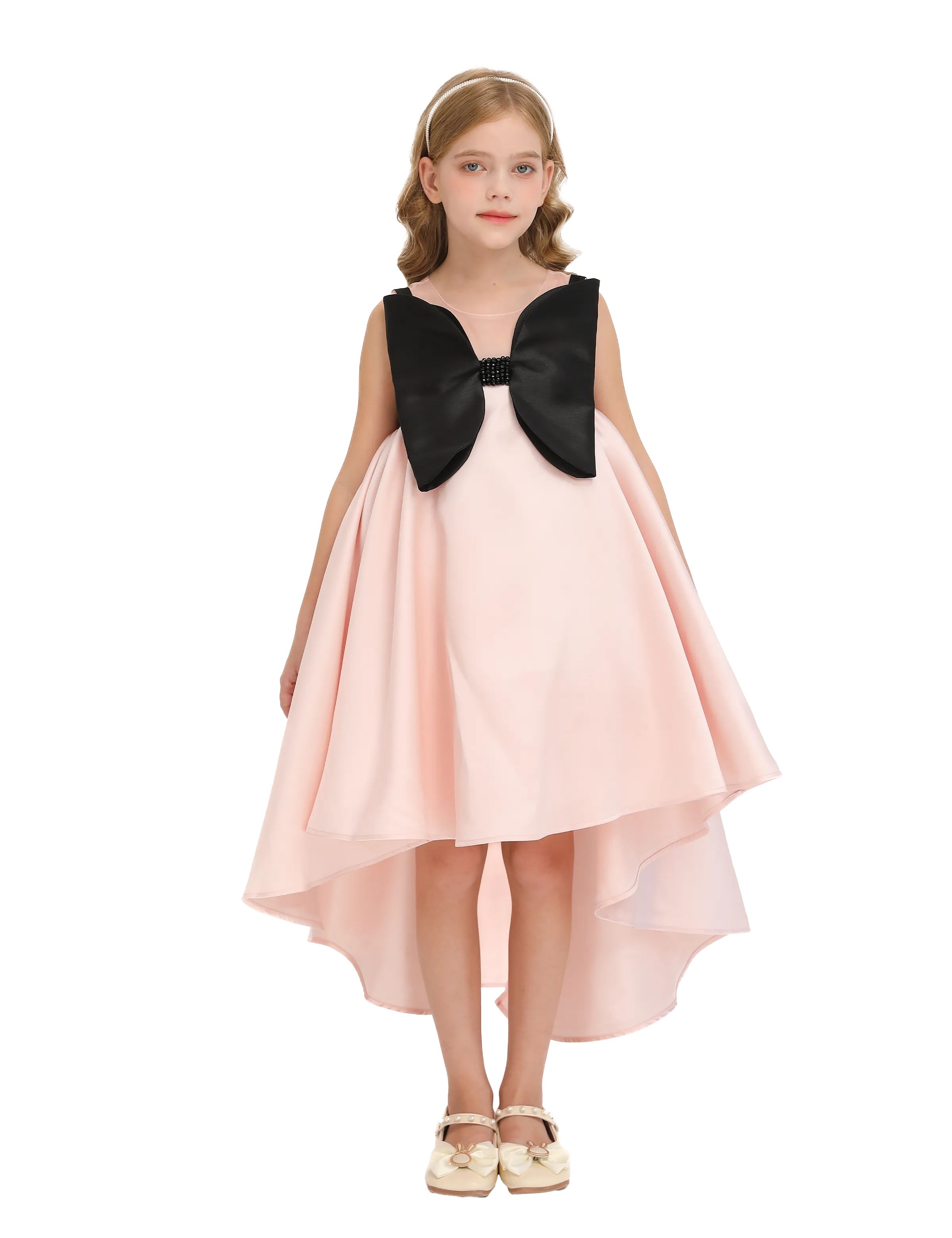 Pink Dress Black Bow Ophelia Dress