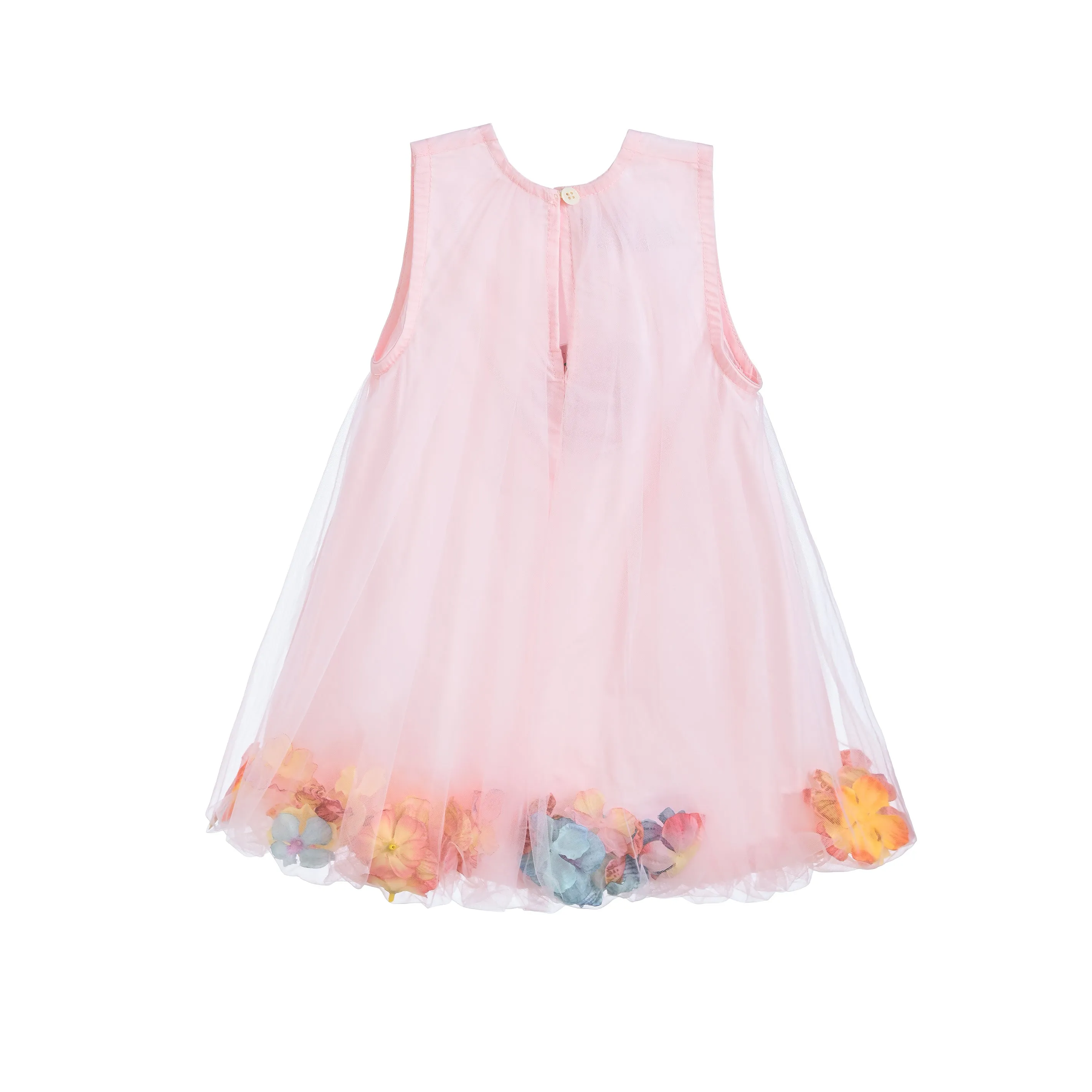 Pink Floral Layered Sleeveless Dress