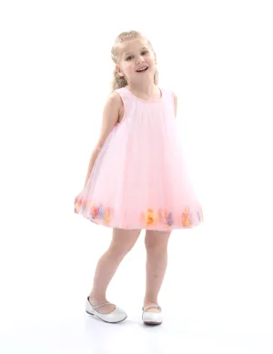 Pink Floral Layered Sleeveless Dress