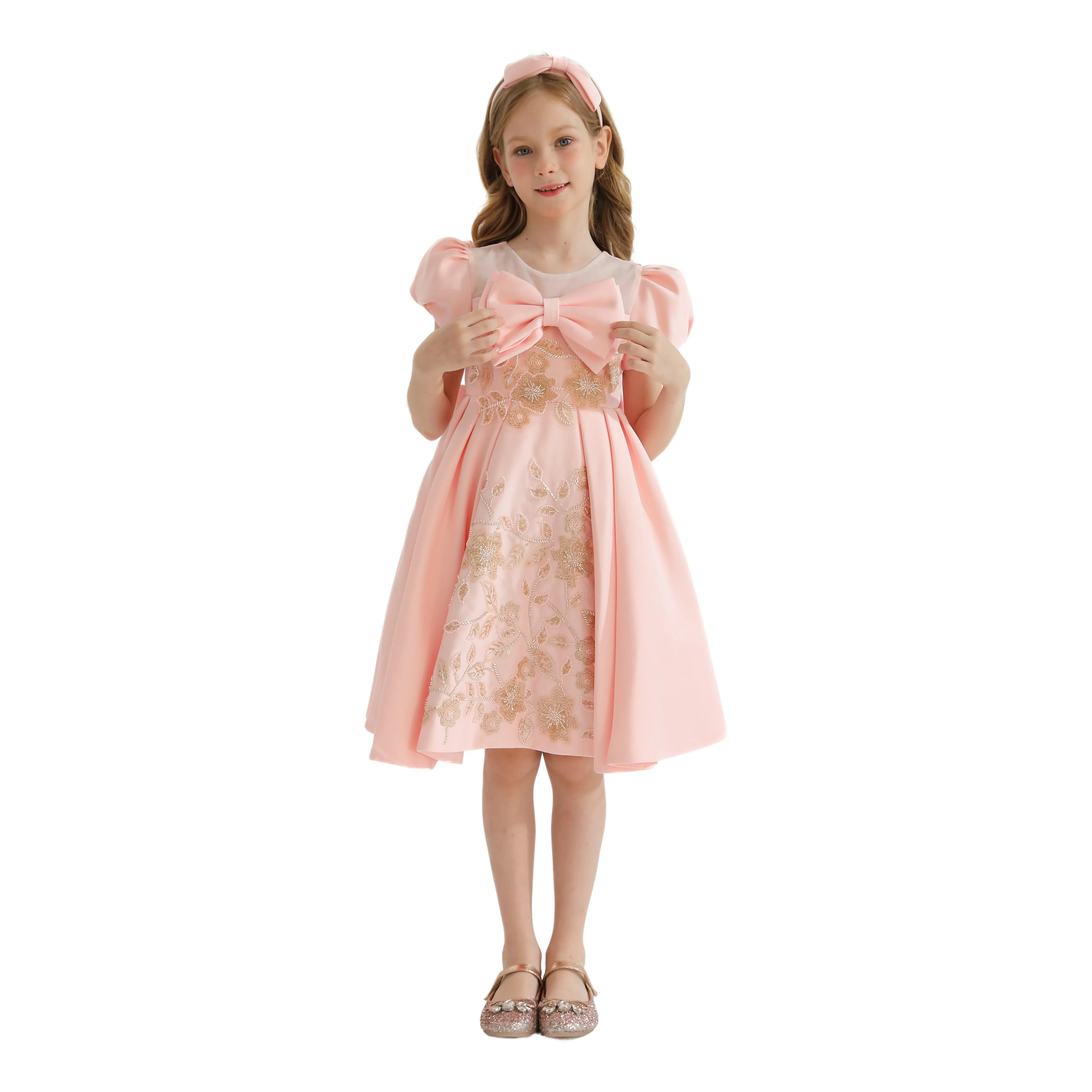 Pink Leona Floral Bow Teacup Dress
