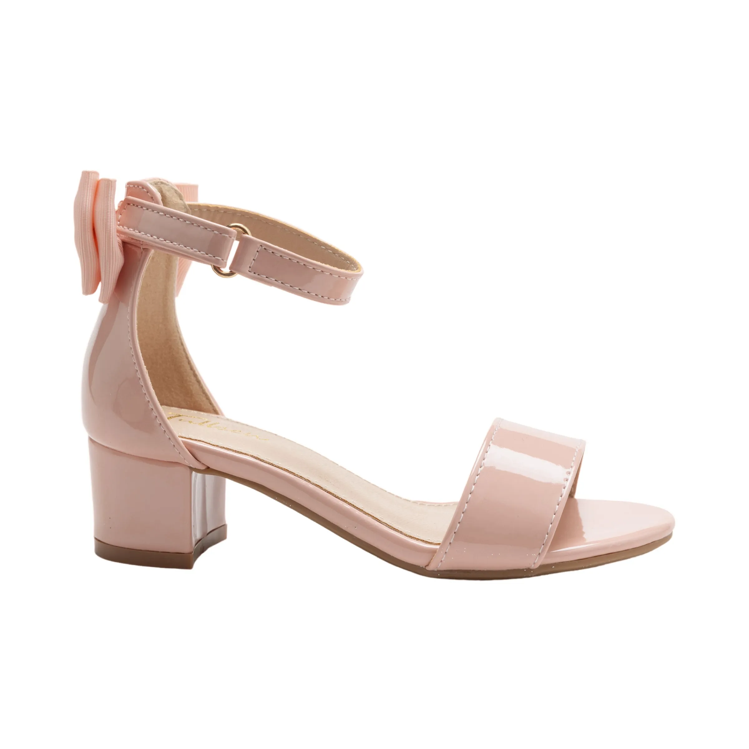 Pink Patent Banded Block Heels