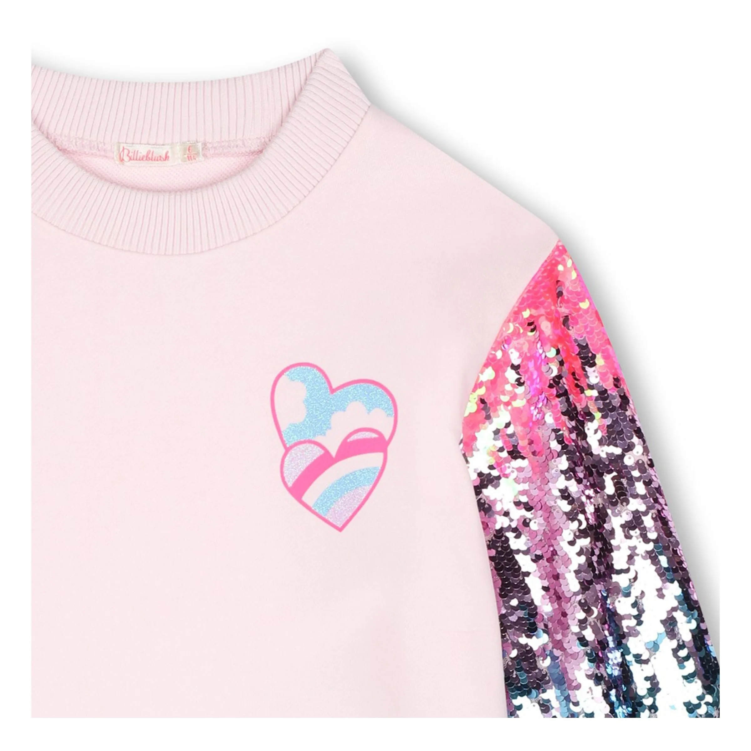 Pink Sequin Sleeve Sweater Dress