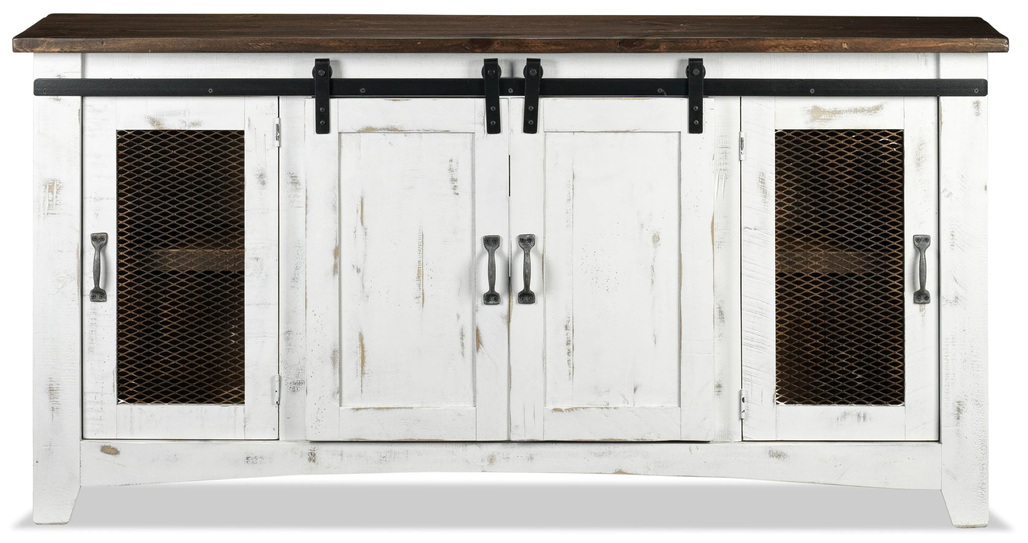 Pueblo 60" TV Stand - Weathered White