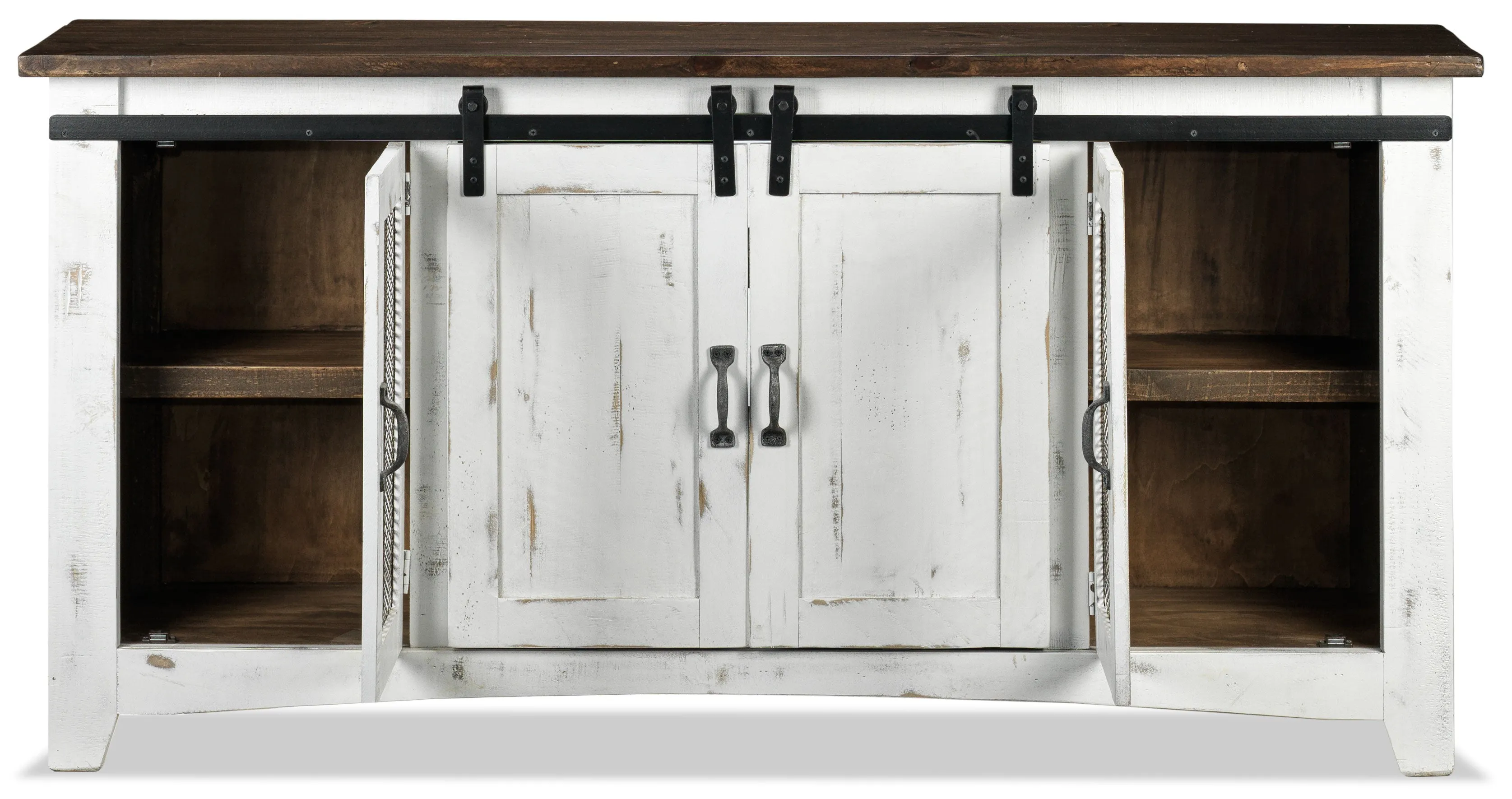Pueblo 70" TV Stand - Weathered White