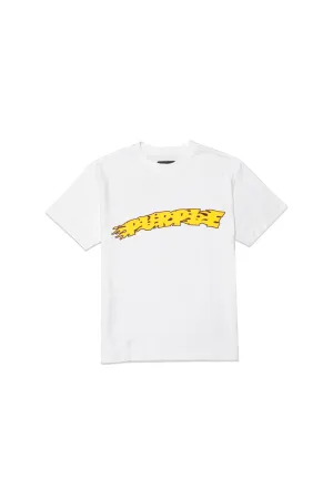 Purple Brand Textured Jersey Ss Tee- OFF WHITE