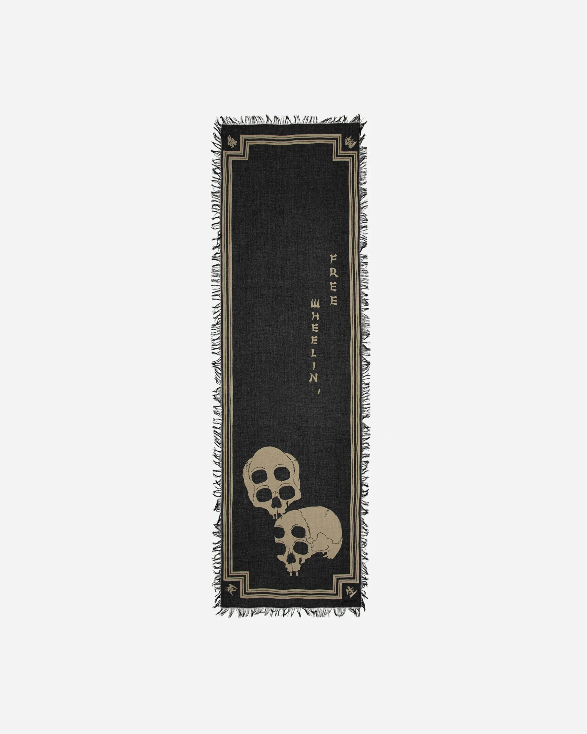 Rayon Wabi Sabi Rainskull Stole Black