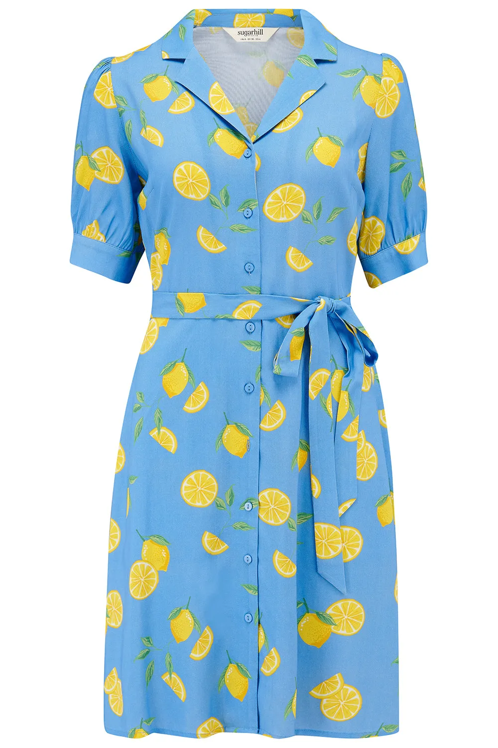 Rebekka Mini Shirt Dress - Blue. Lemon Drizzle