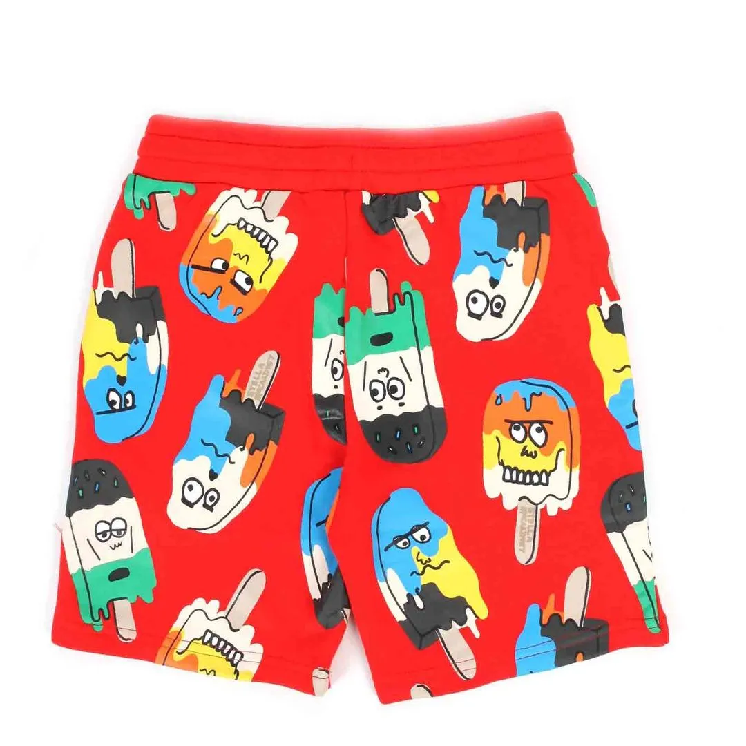 Red Ice Lollies Print Shorts
