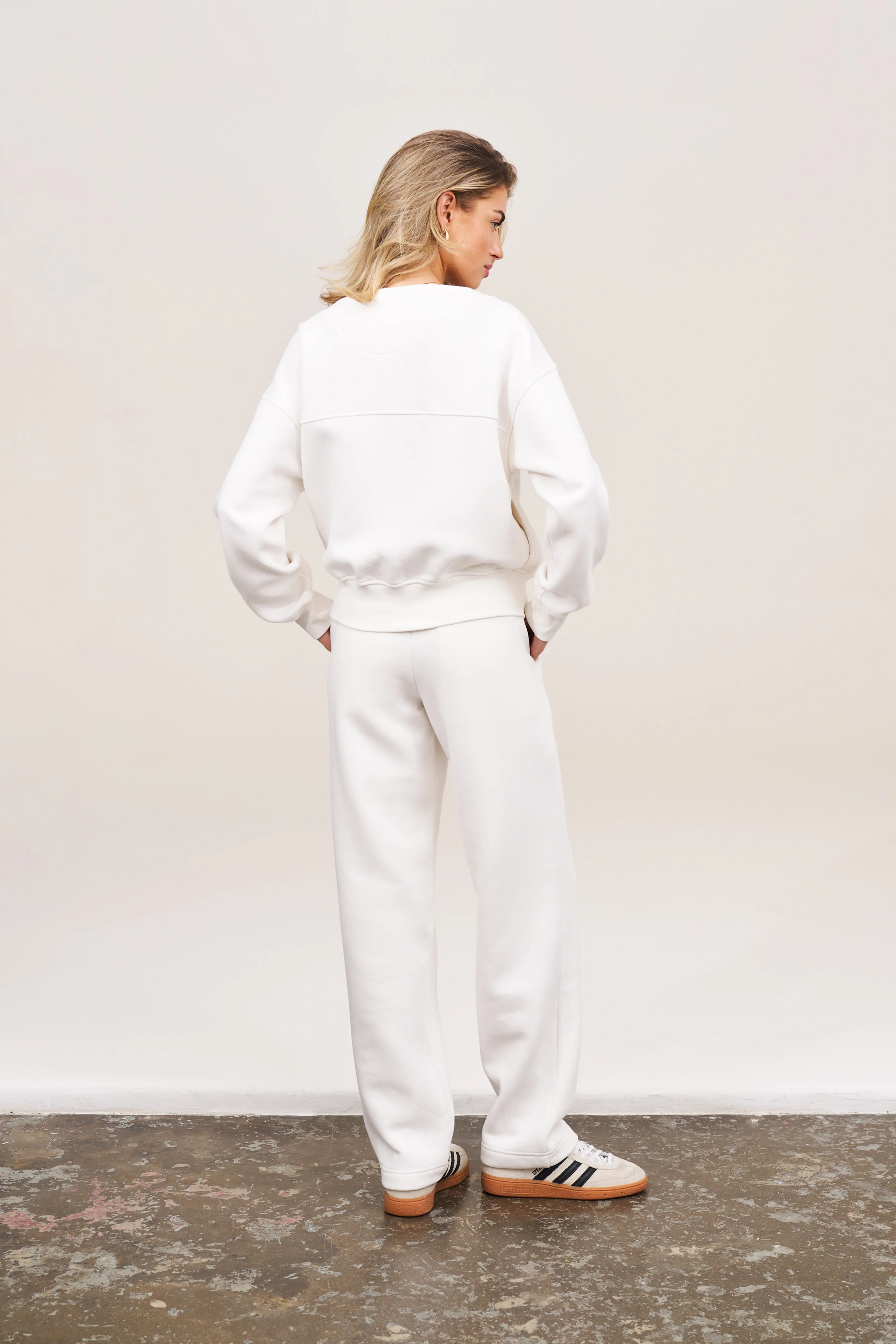 RELAXED TAPERED LEG JOGGERS - OFF WHITE