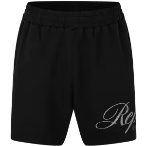 Represent Black Logo Mesh Shorts