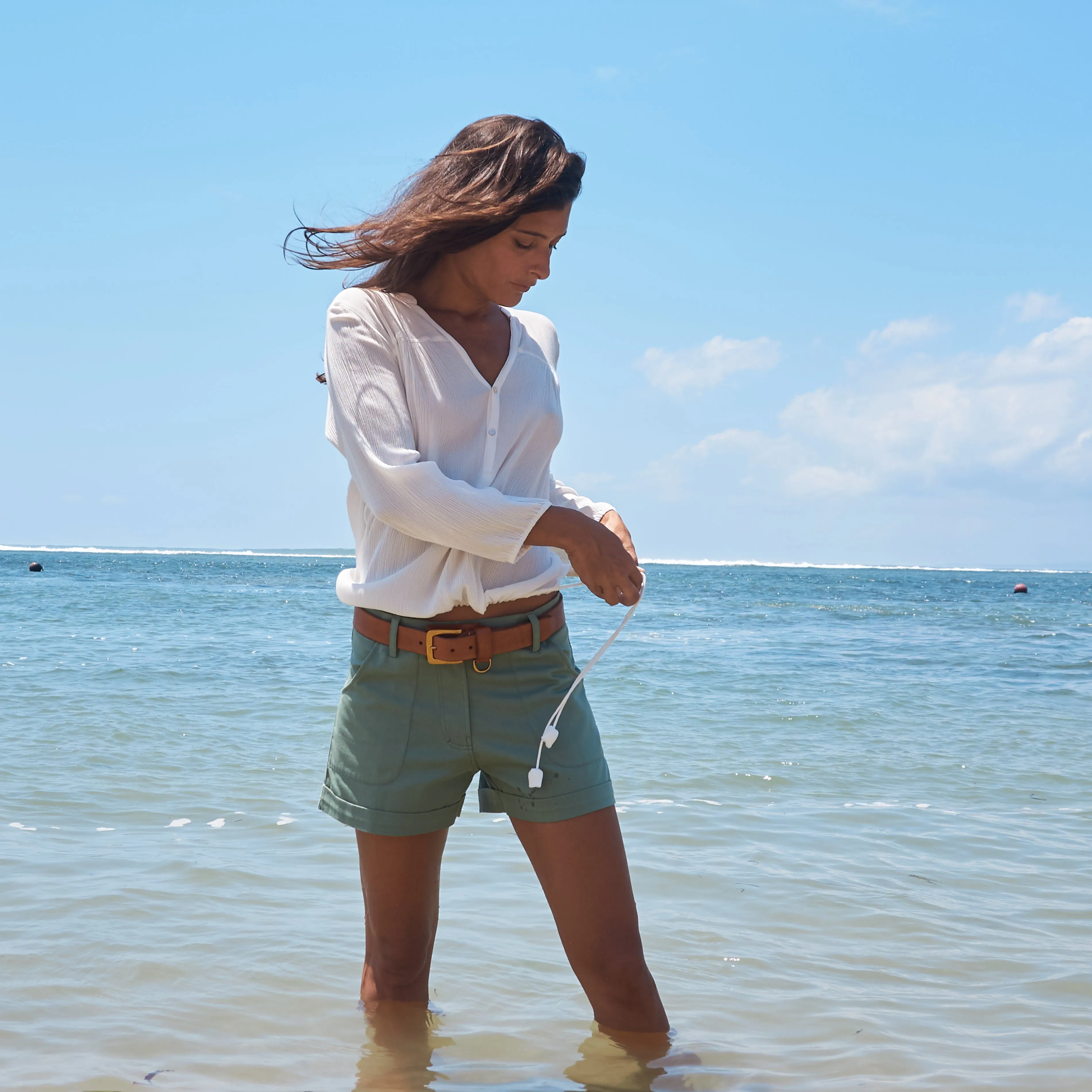 RIVER SHORTS - Cotton Twill | Light Olive Green