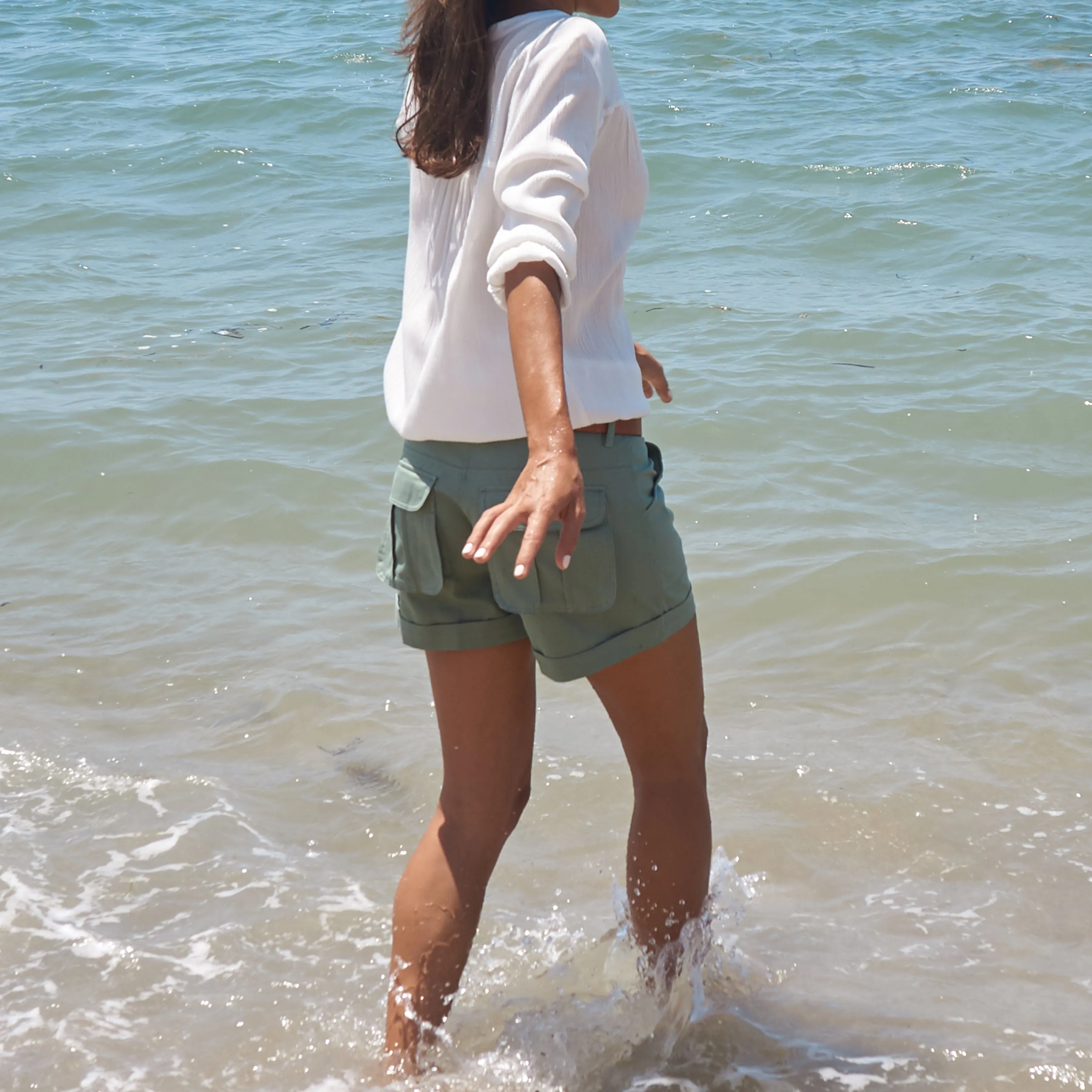 RIVER SHORTS - Cotton Twill | Light Olive Green