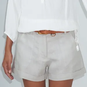 RIVER SHORTS - Linen | Light Grey Greige