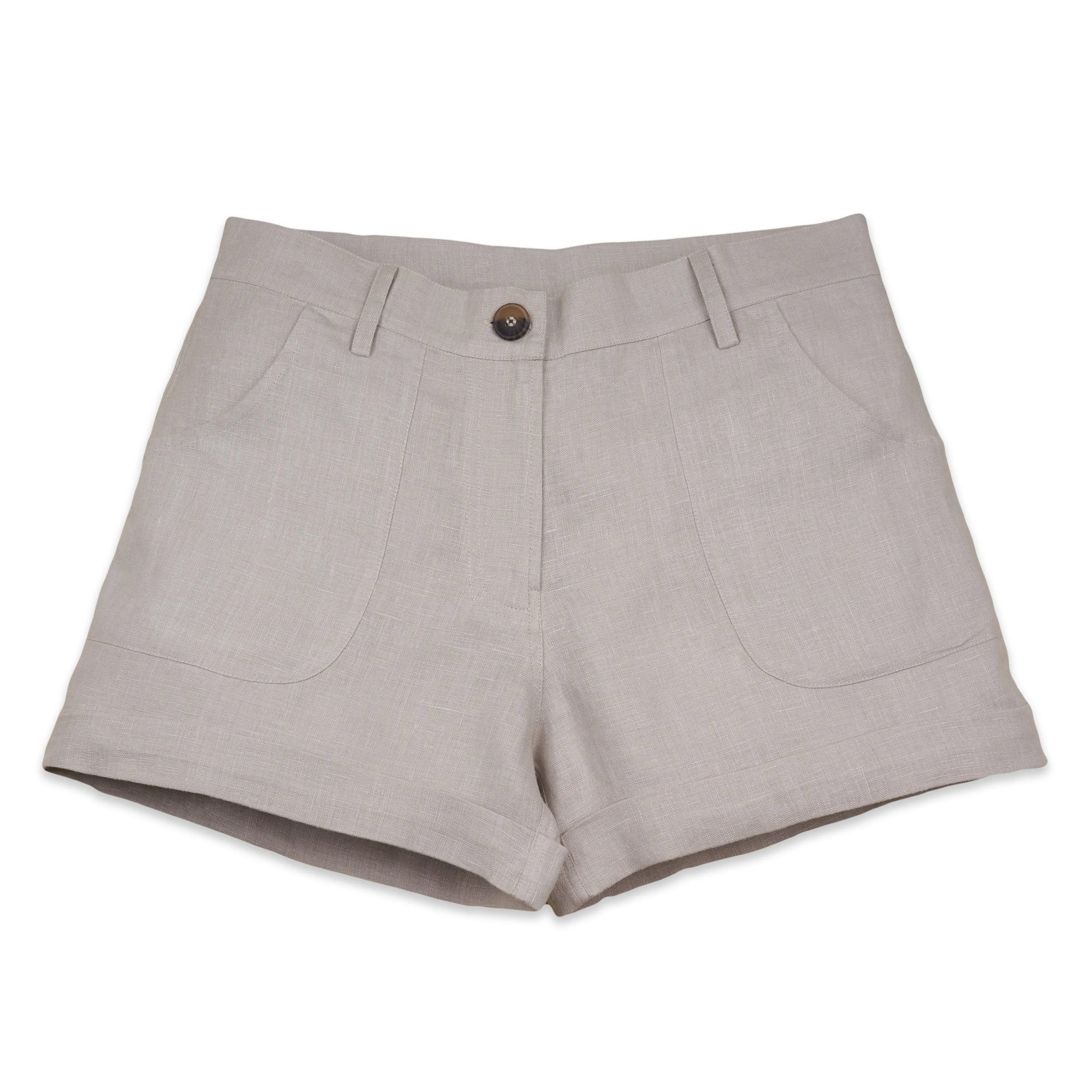 RIVER SHORTS - Linen | Light Grey Greige