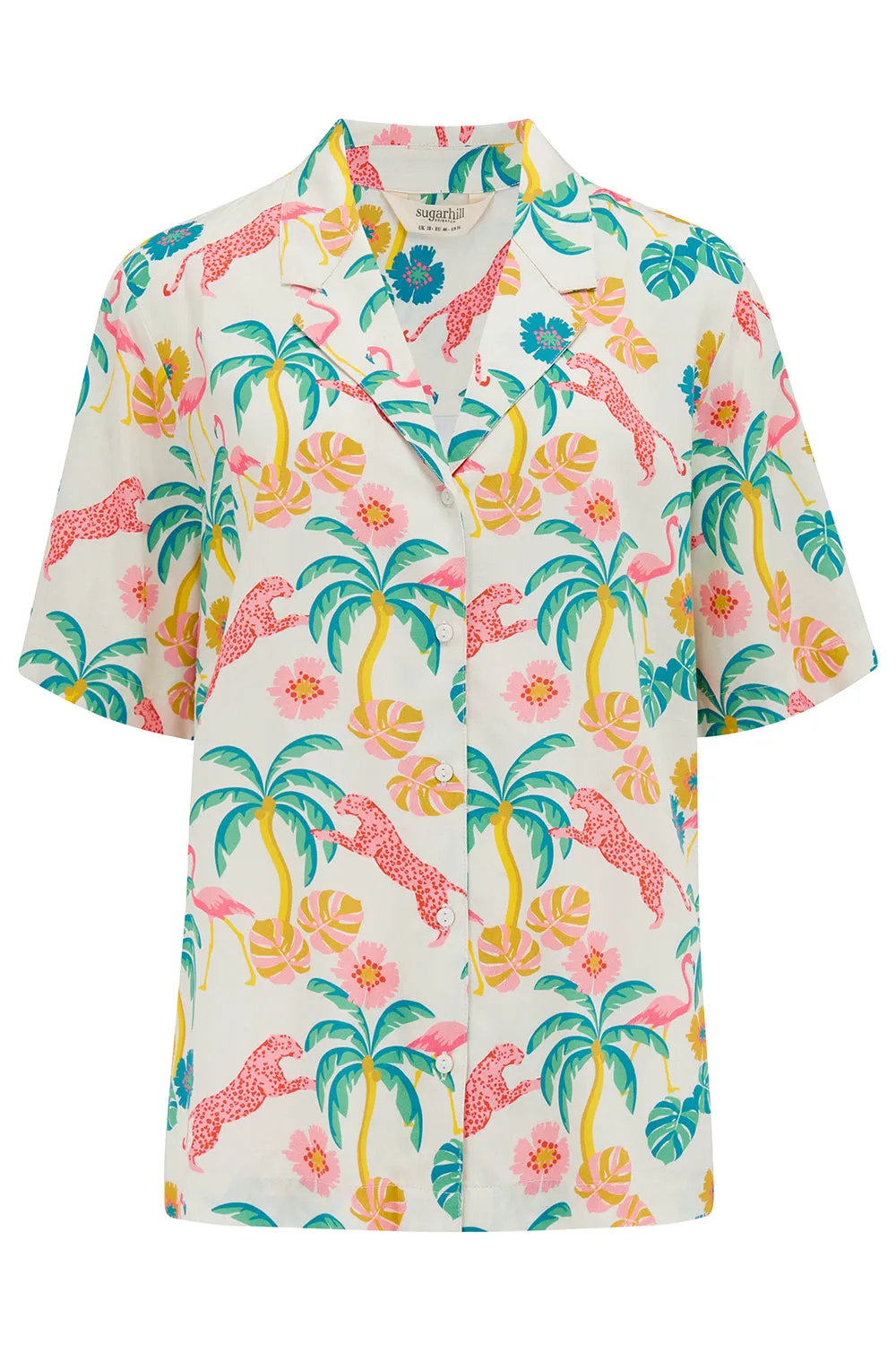 Santana Shirt - Off-White/Multi. Summer Jungle