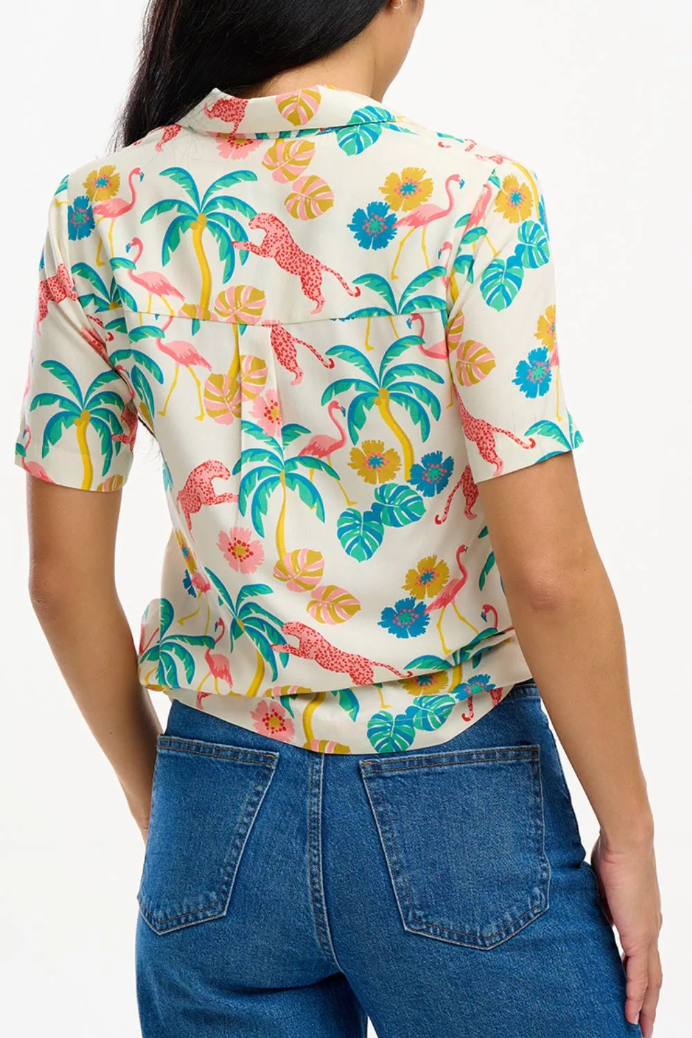 Santana Shirt - Off-White/Multi. Summer Jungle