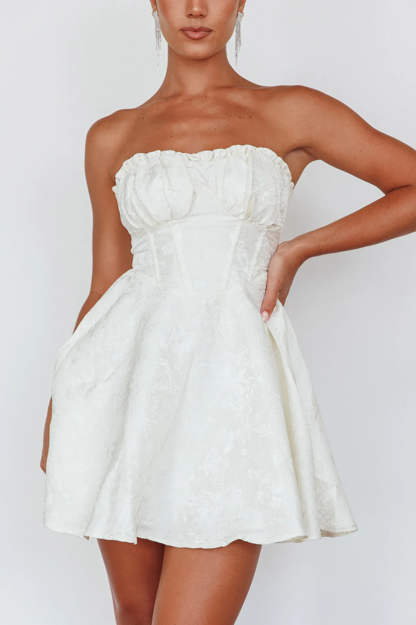 Savanna Corset Bodice Mini Dress Ivory
