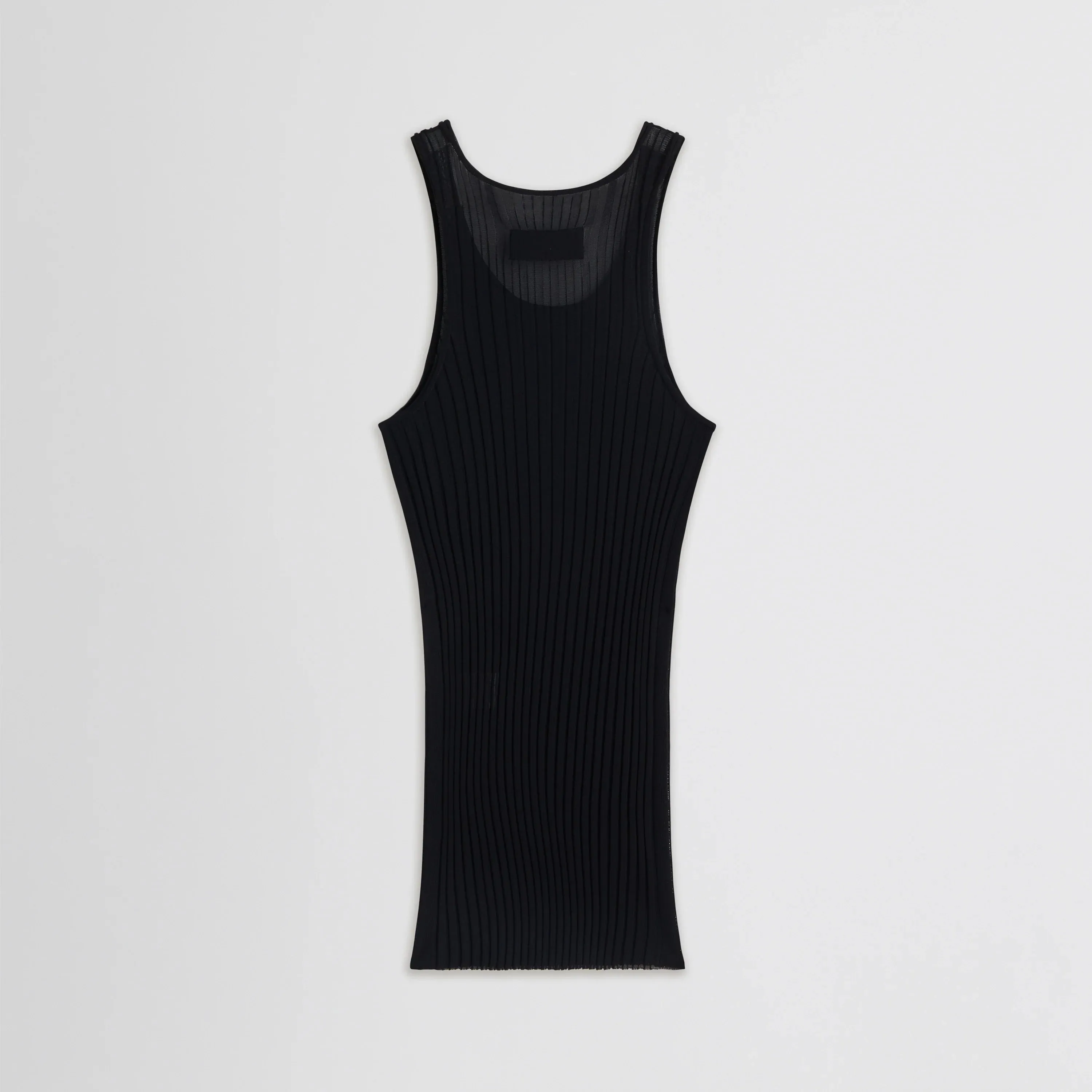 SCOOP RIBBED TANK | black viscose