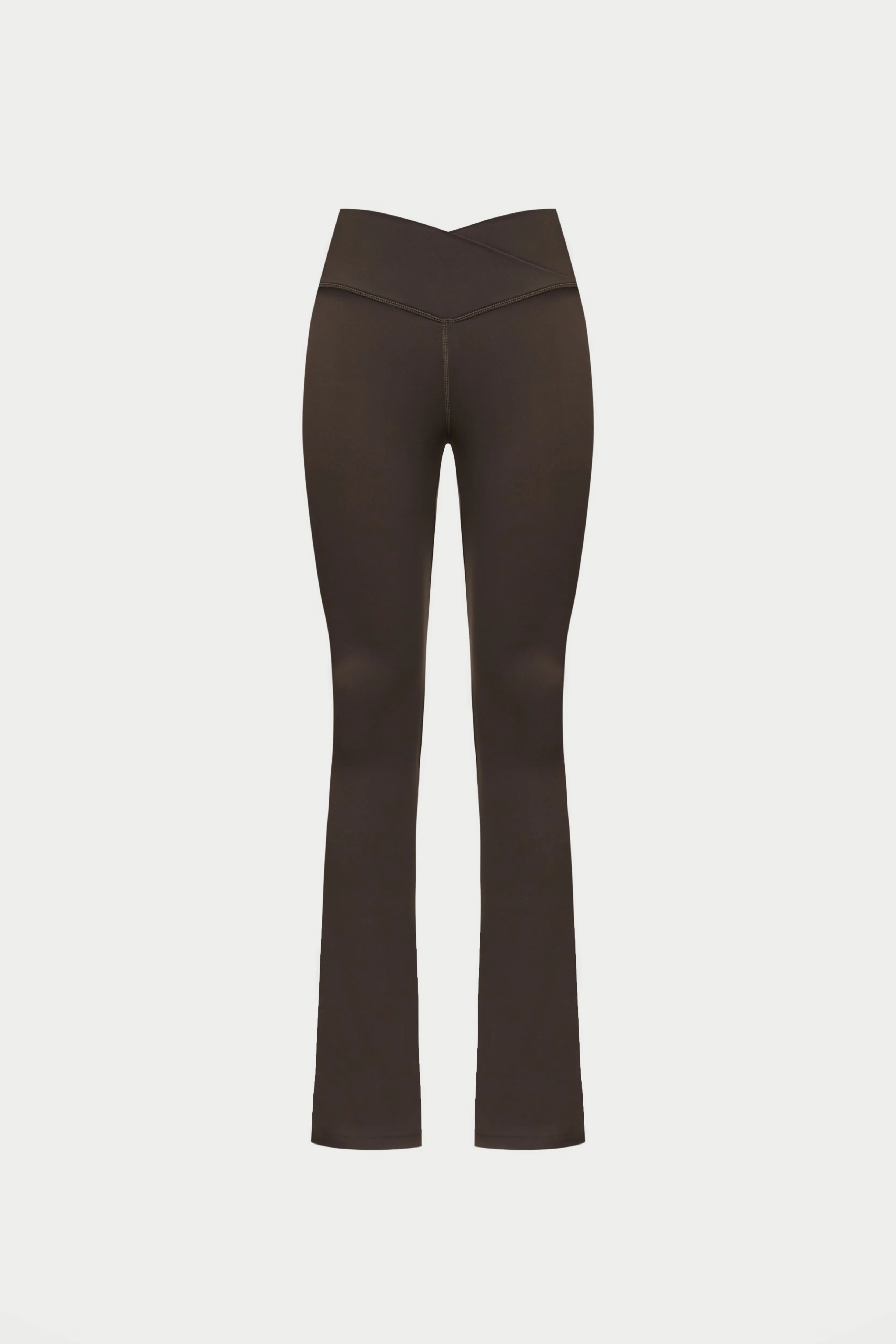 SCULPTING STRETCH ZIP HEM LEGGINGS - CHOCOLATE