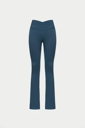 SCULPTING STRETCH ZIP HEM LEGGINGS - PETROL BLUE