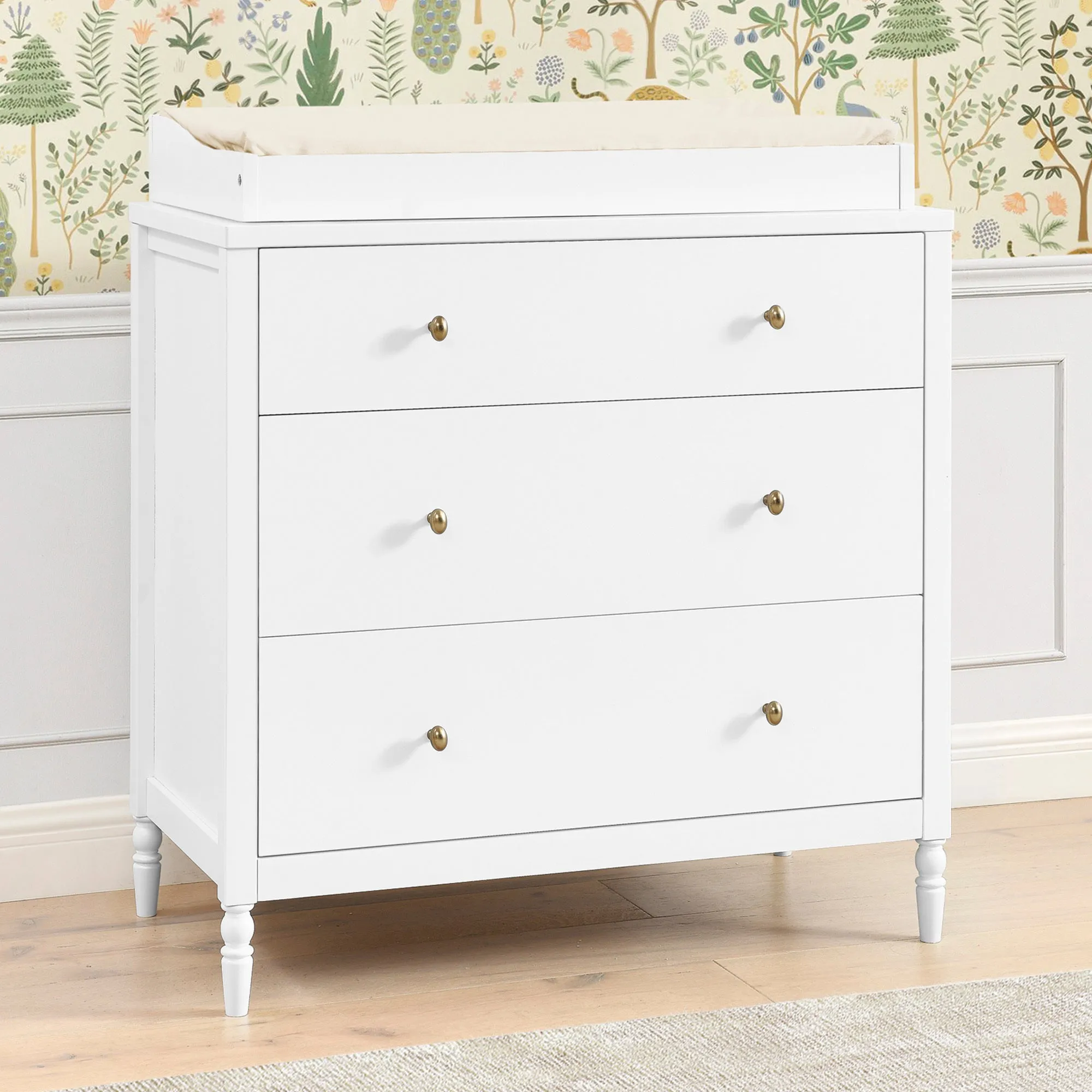 Serena 3 Drawer Dresser with Changing Top and Interlocking Drawers