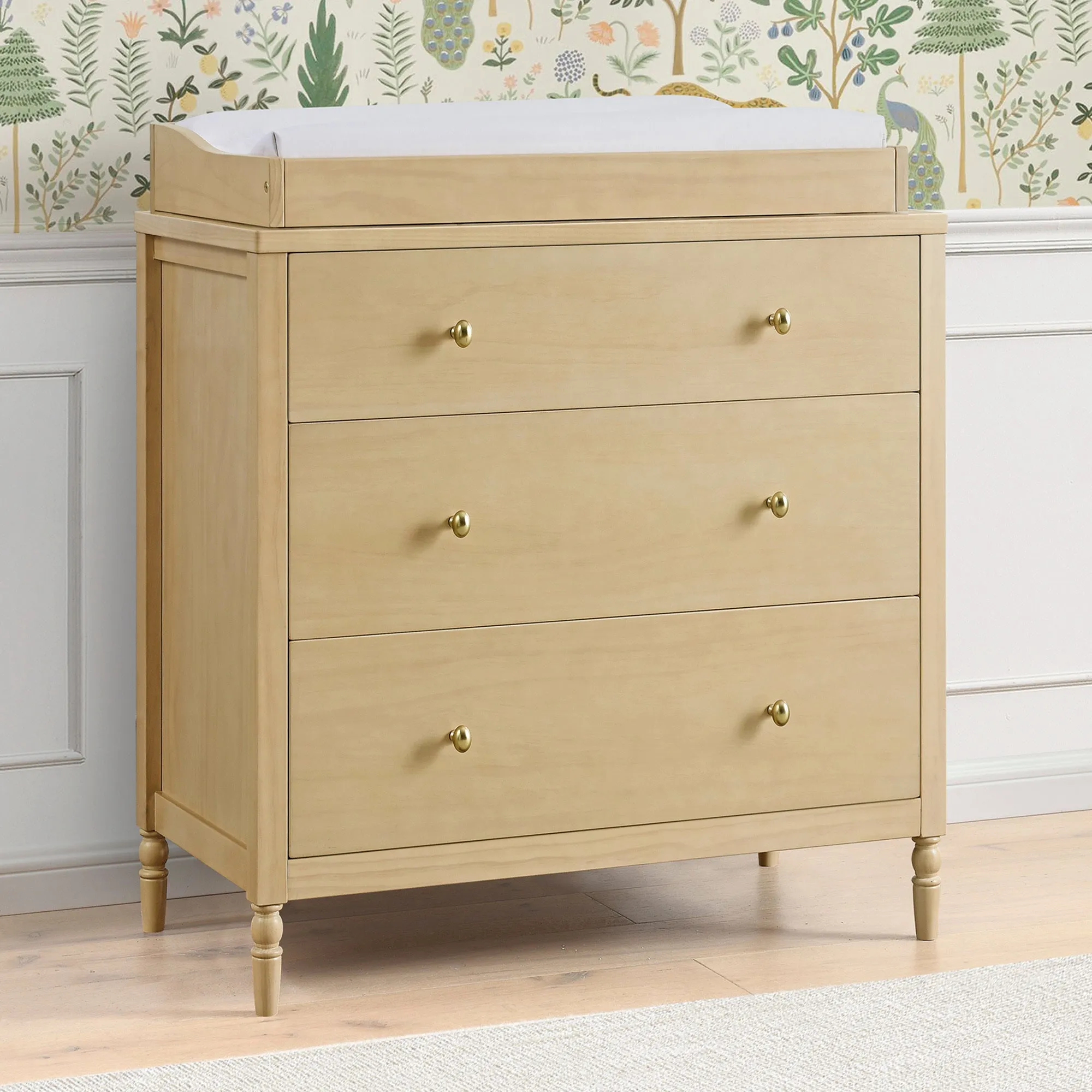 Serena 3 Drawer Dresser with Changing Top and Interlocking Drawers
