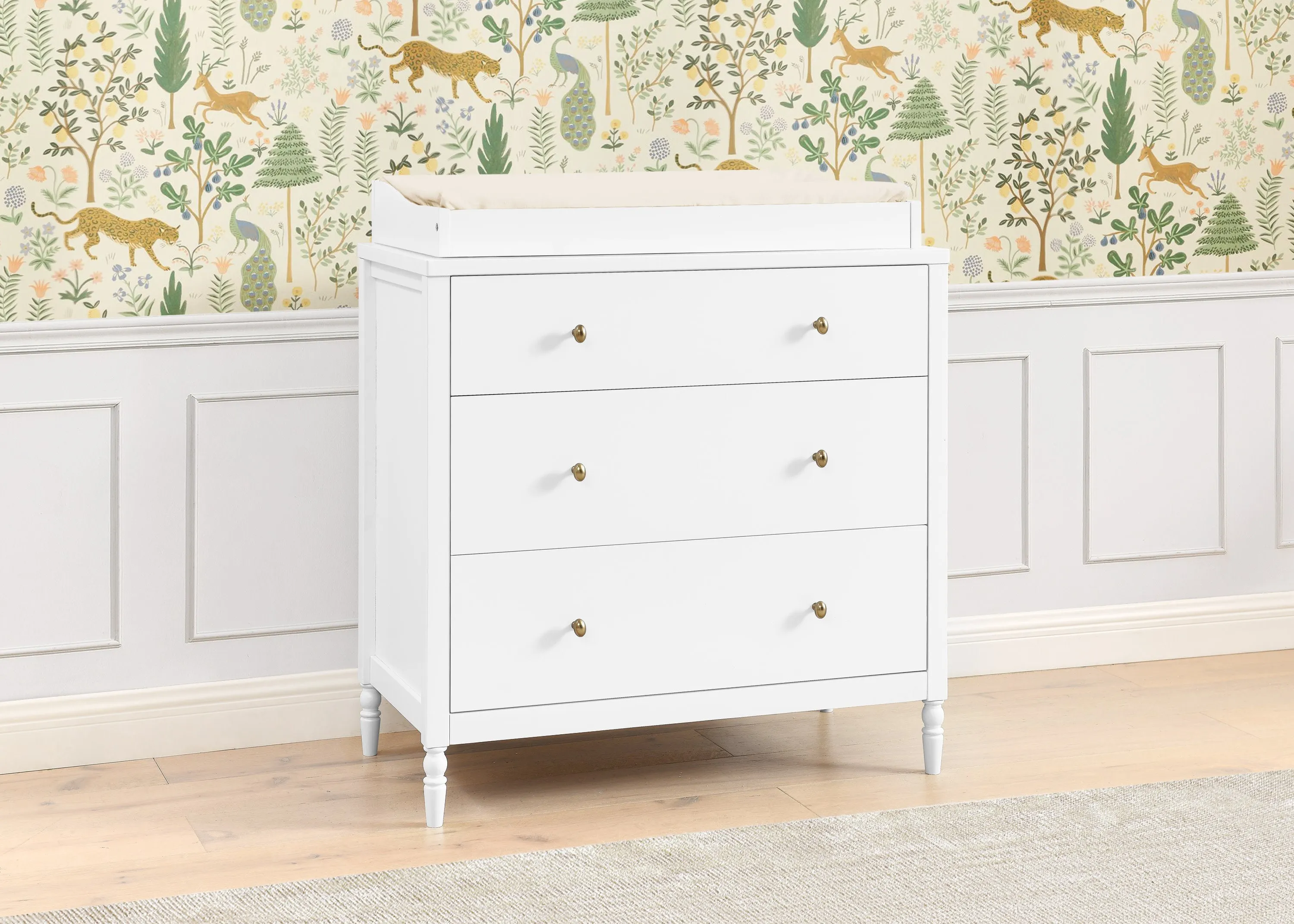 Serena 3 Drawer Dresser with Changing Top and Interlocking Drawers