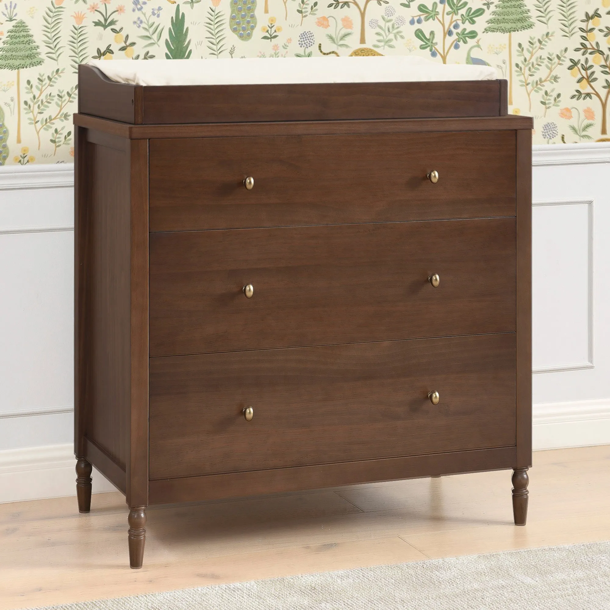 Serena 3 Drawer Dresser with Changing Top and Interlocking Drawers